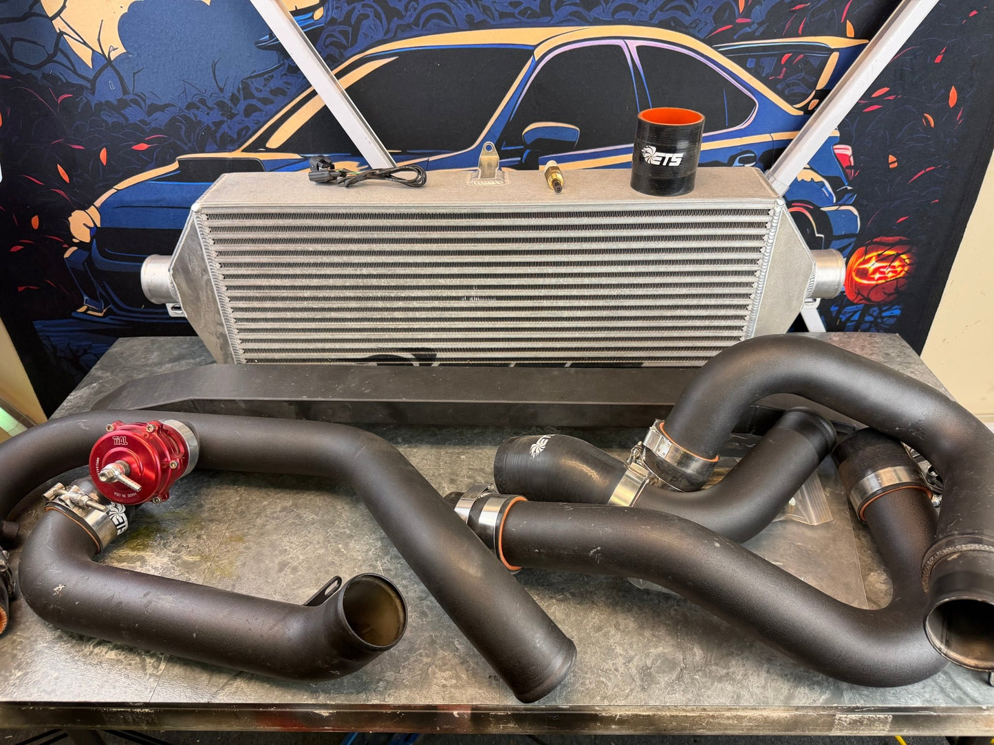 ETS fmic kit front mount intercooler kit 15-21 Subaru STi VA ( rotated ) I wire speed density & tial BOV