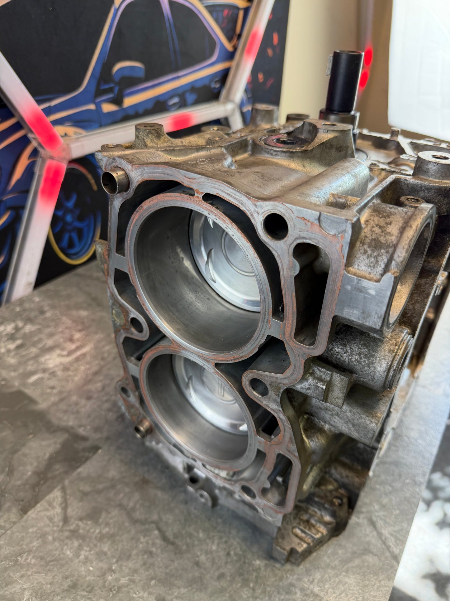 BUILT & FORGED EJ257 engine shortblock Subaru wrx & STi 99.75 MM manleys , h beam & arp rod bolts , STi nitrate crank