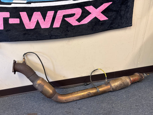 HKS Downpipe Cast Bellmouth / Twin-Catted / Dual O2 Bungs 08-14 WRX 08-17 STi