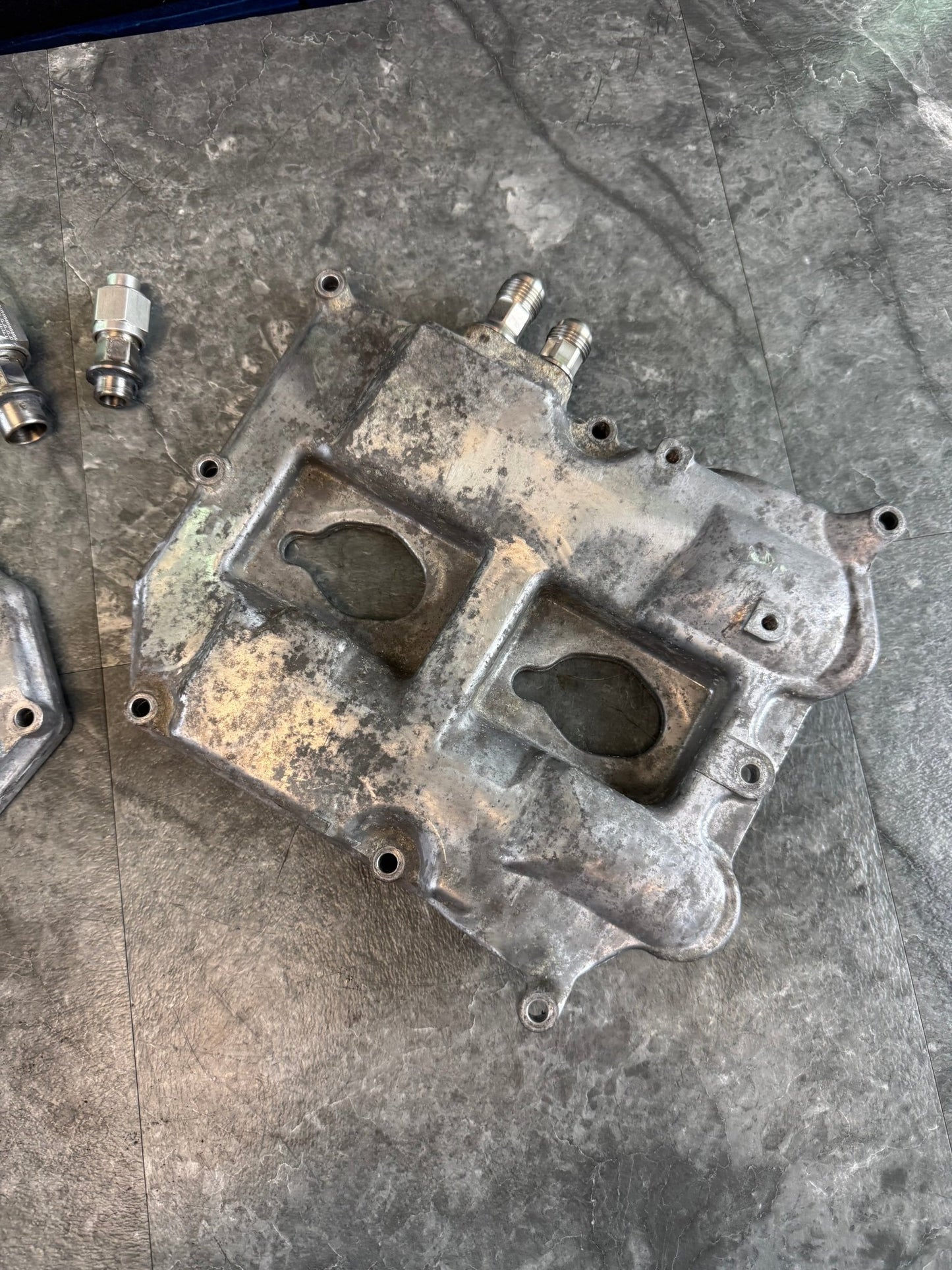 2004-2021 Subaru WRX STi OEM Valve Covers With IAG Stainless Steel AN Breather Ports Kit PAIR