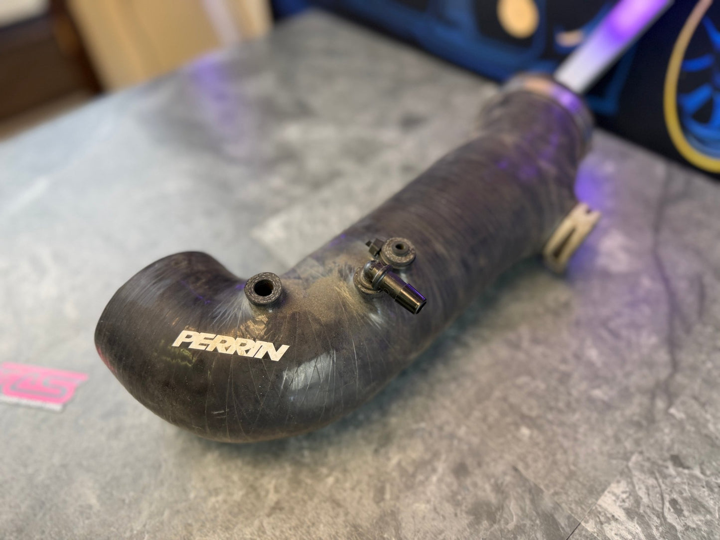 2002-2007 Subaru WRX 2004-2021 Subaru STi Perrin Silicone Turbo Inlet Black 3”