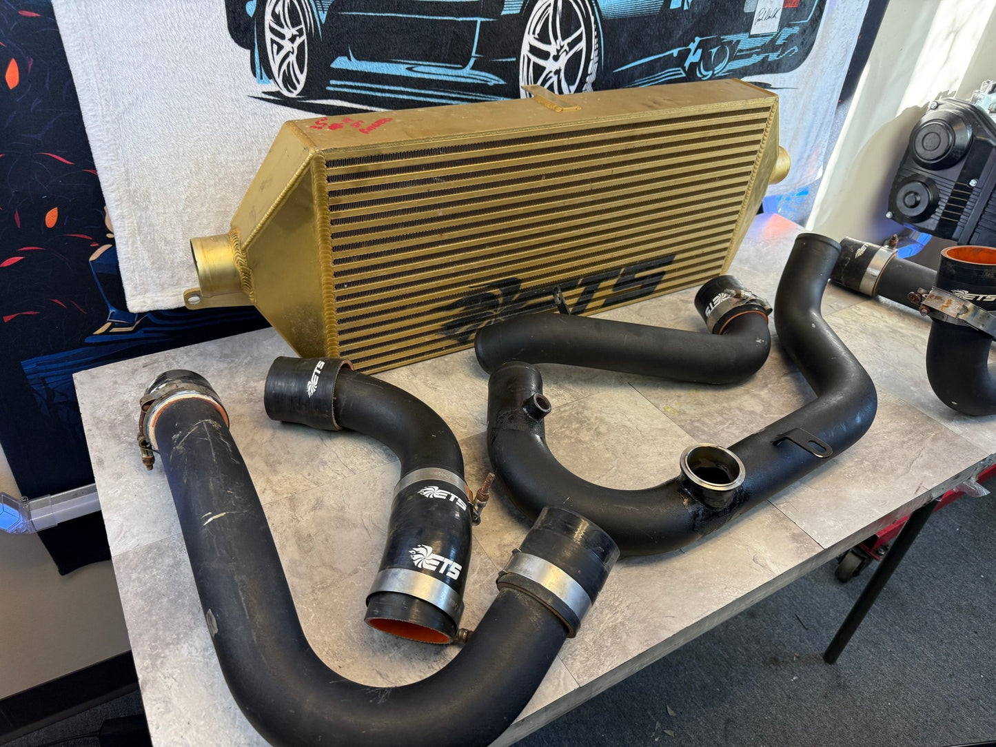 ETS extreme turbo systems FMIC kit front mount intercooler kit 08-14 Subaru STi rotated kit