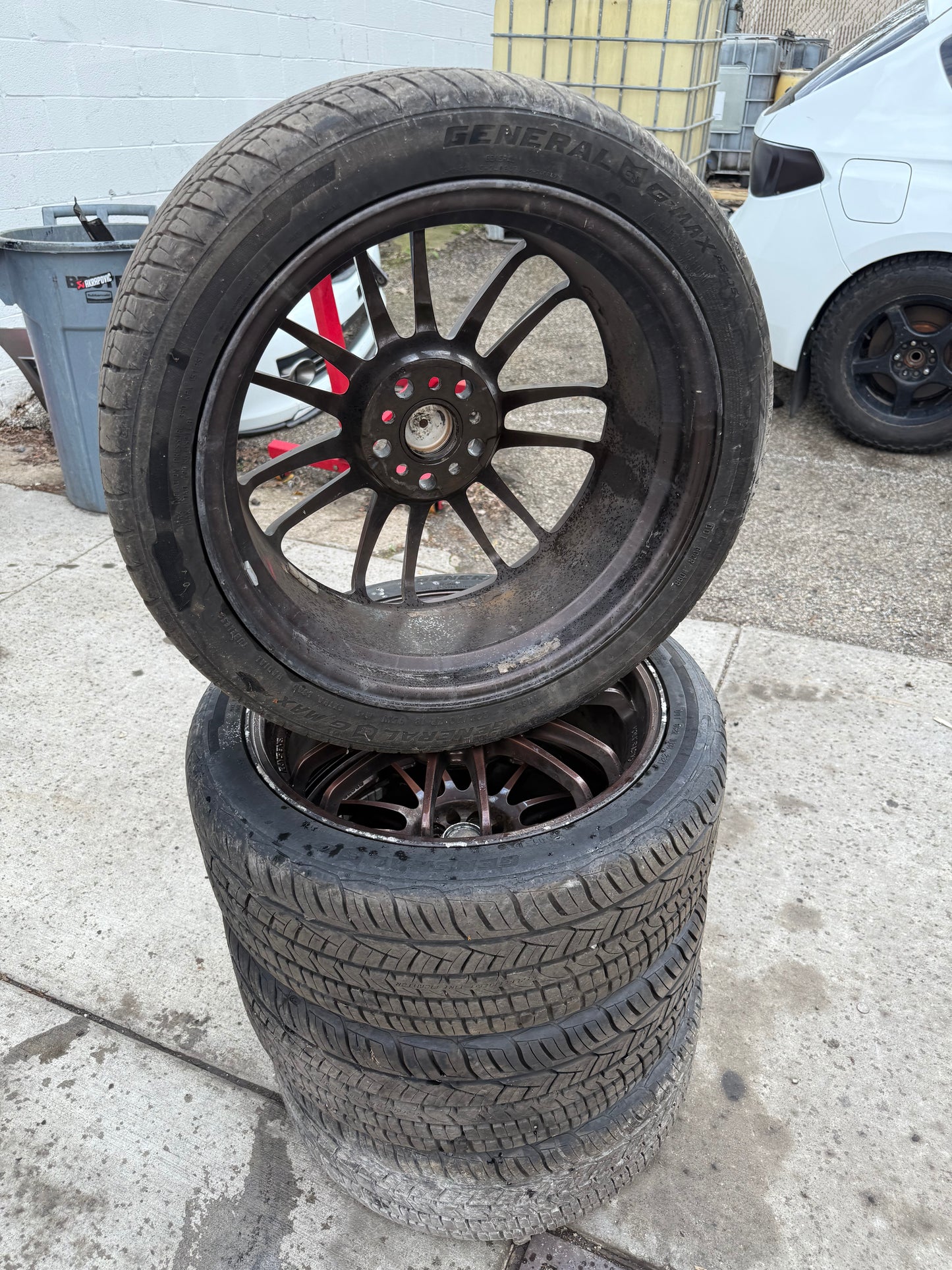 JDM RAYS WHEELS VOLKS RACING VR SUBARU STI 2004 WRX 2002-2007 5x100 18 x 7.5 +50 RIMS w/ 234/45zr18 TIRES