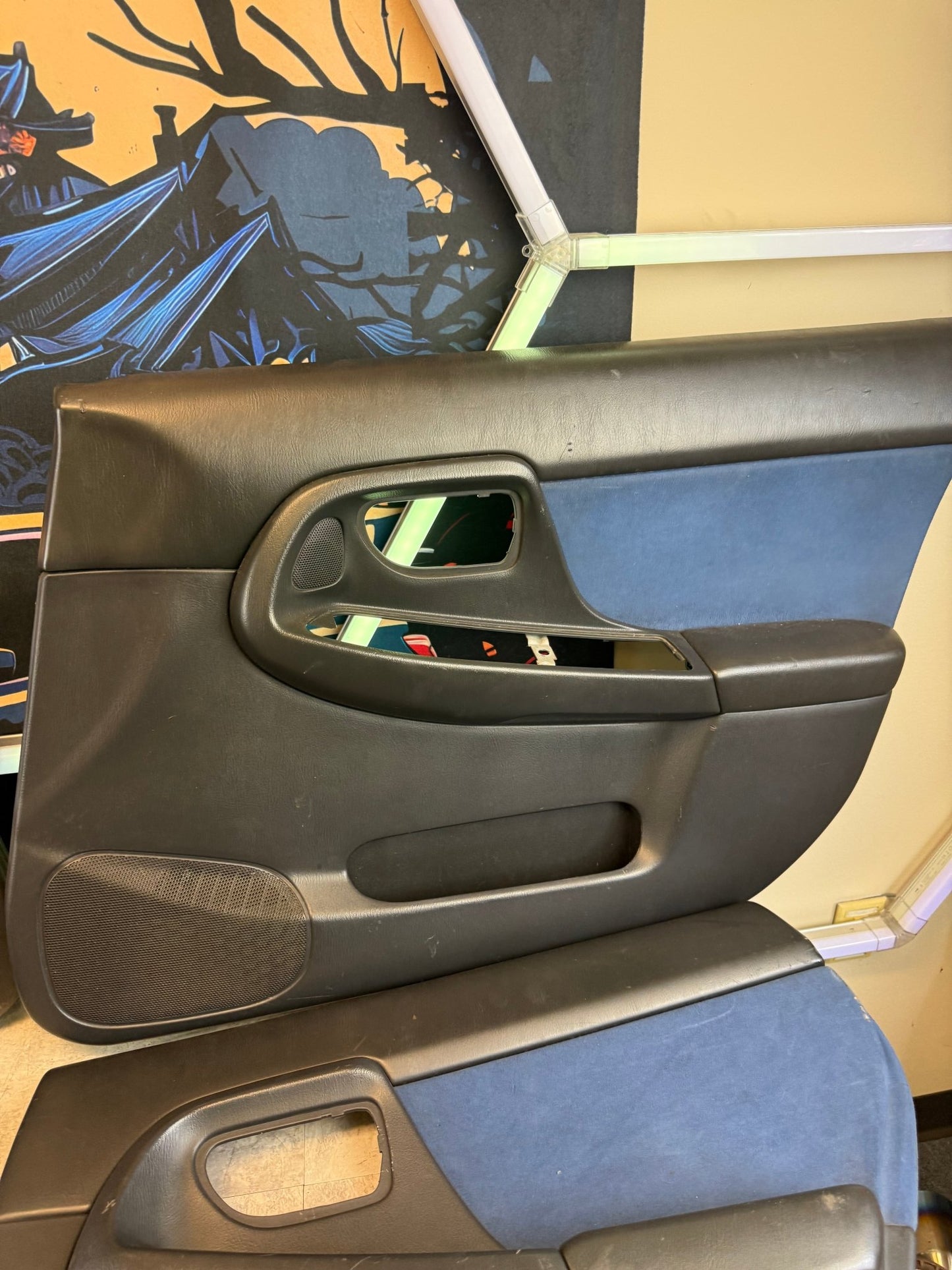 OEM Subaru STi 2004 wrx “ blue “ alacanta suede door cards 2002-2004 wrx bugeye blobeye 04