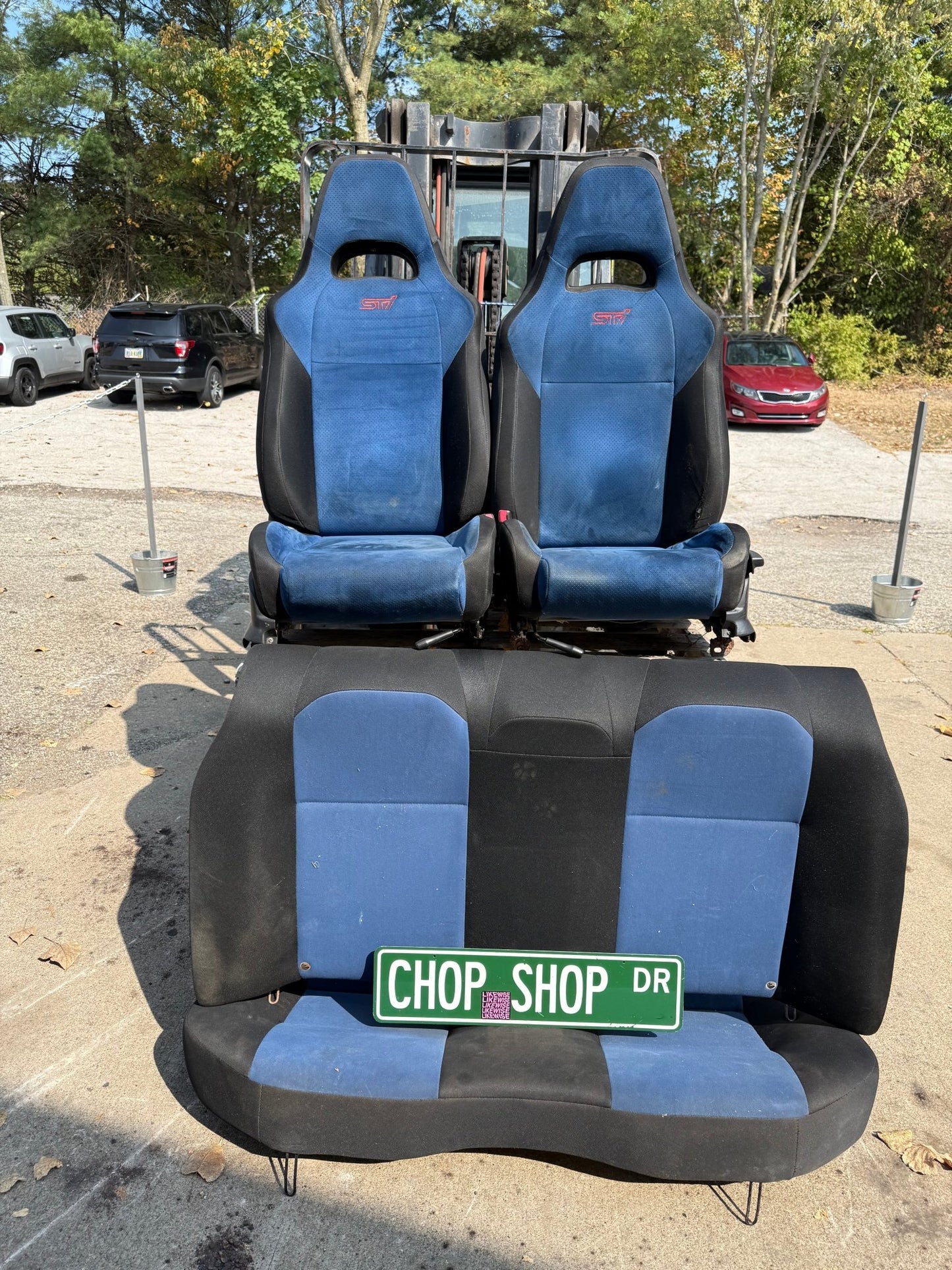 2004 Subaru STi oem alcantara blue front and rear seats 2002-2007 wrx & Impreza