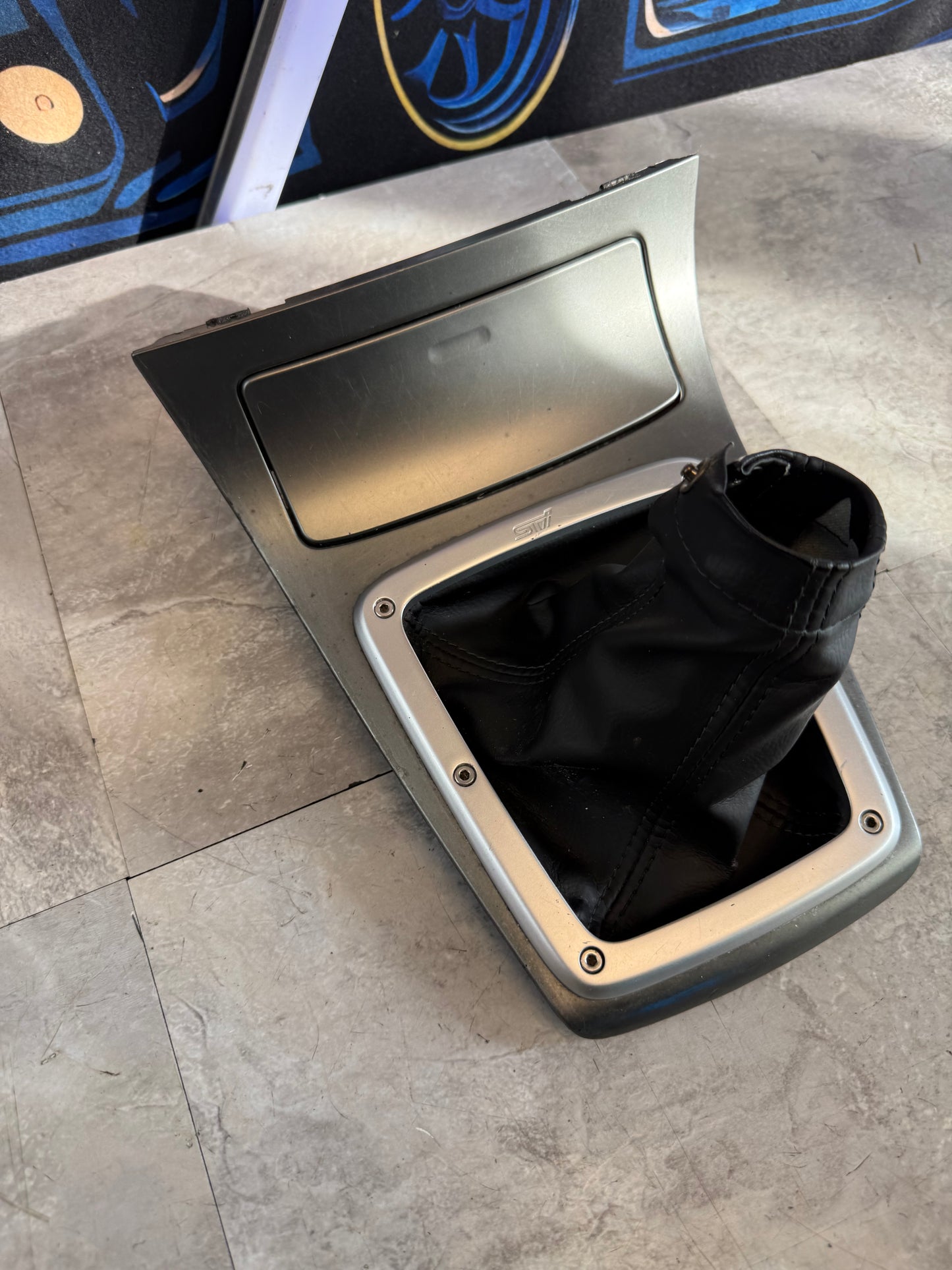 OEM 2005 - 2007 Subaru STi shifter trim assembly six speed w/ shift boot