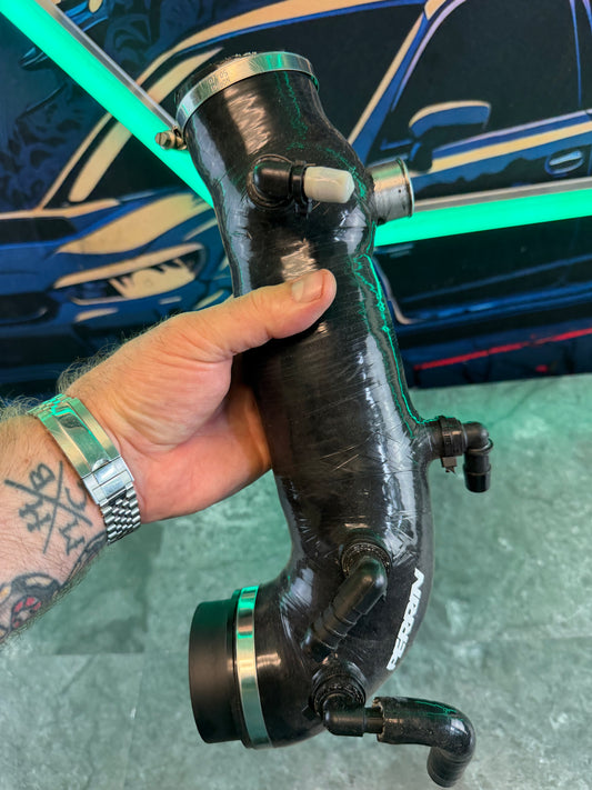 PERRIN v2 black silicone turbo inlet Subaru STi ej257 2.5”