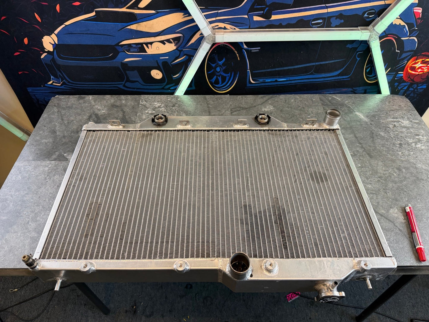 RON DAVIS racing products MASSIVE radiator 08 + Subaru STi ej257 wrx 1” wide twin row