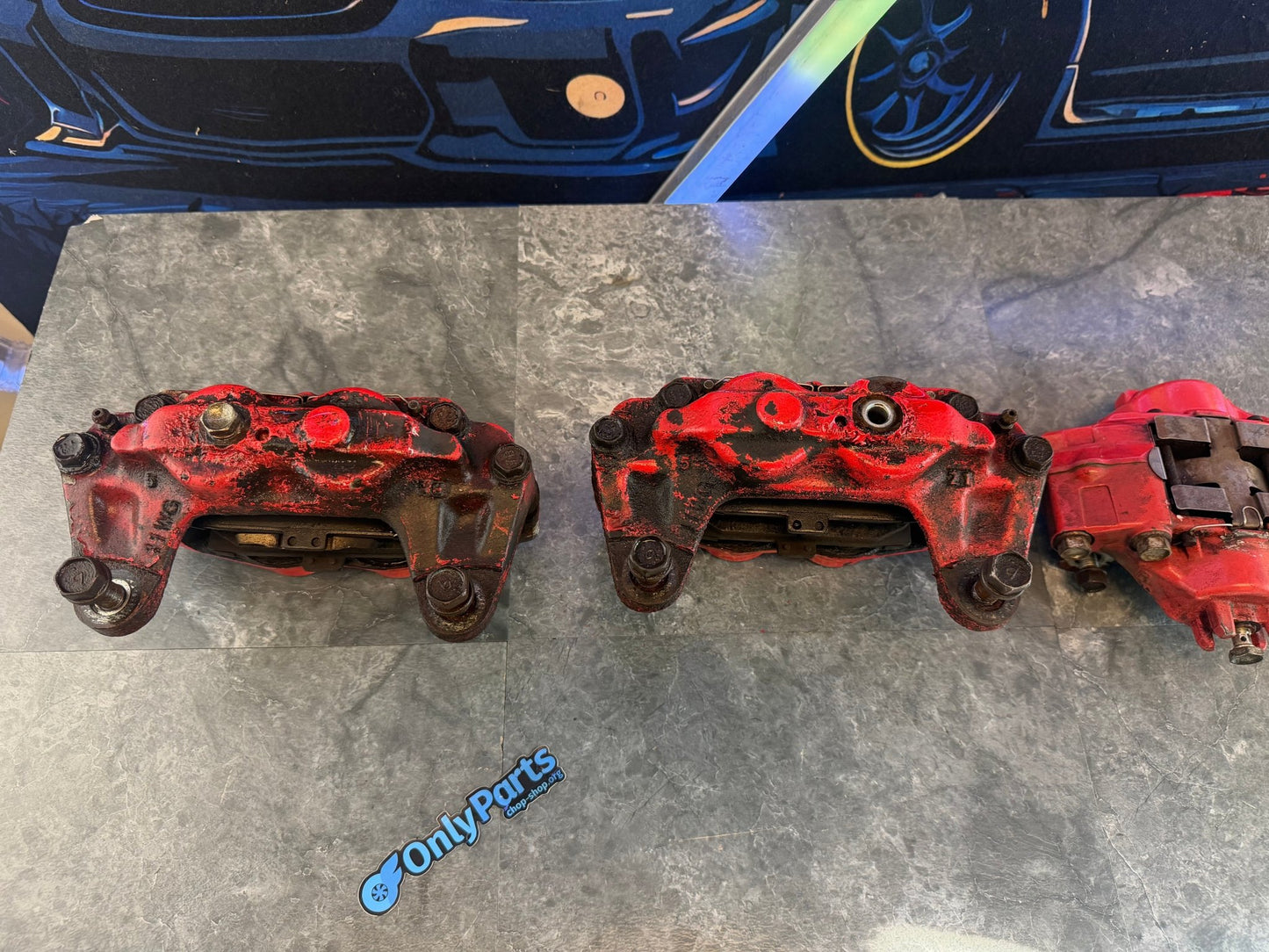 OEM Fuji 4/2 pot Subaru wrx “ baby brembos “ brake calipers jdm 2006 2007 Hawkeye