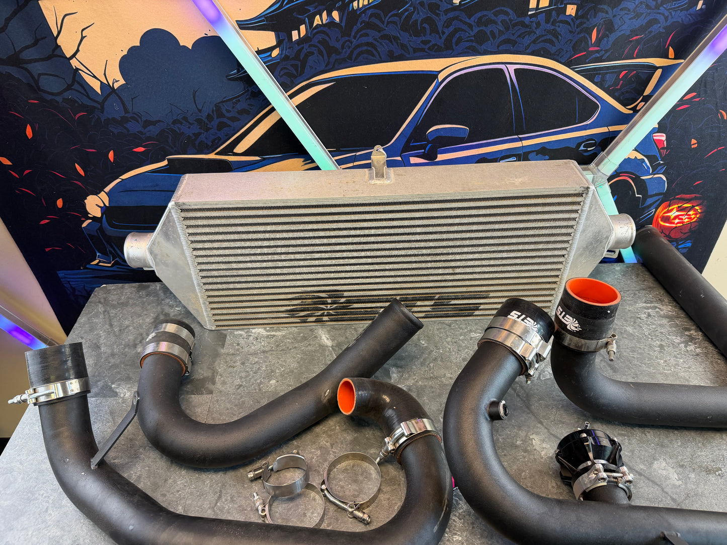 ETS extreme turbo systems FMIC front mount intercooler kit 2015 - 2021 Subaru STi w/ tial bov