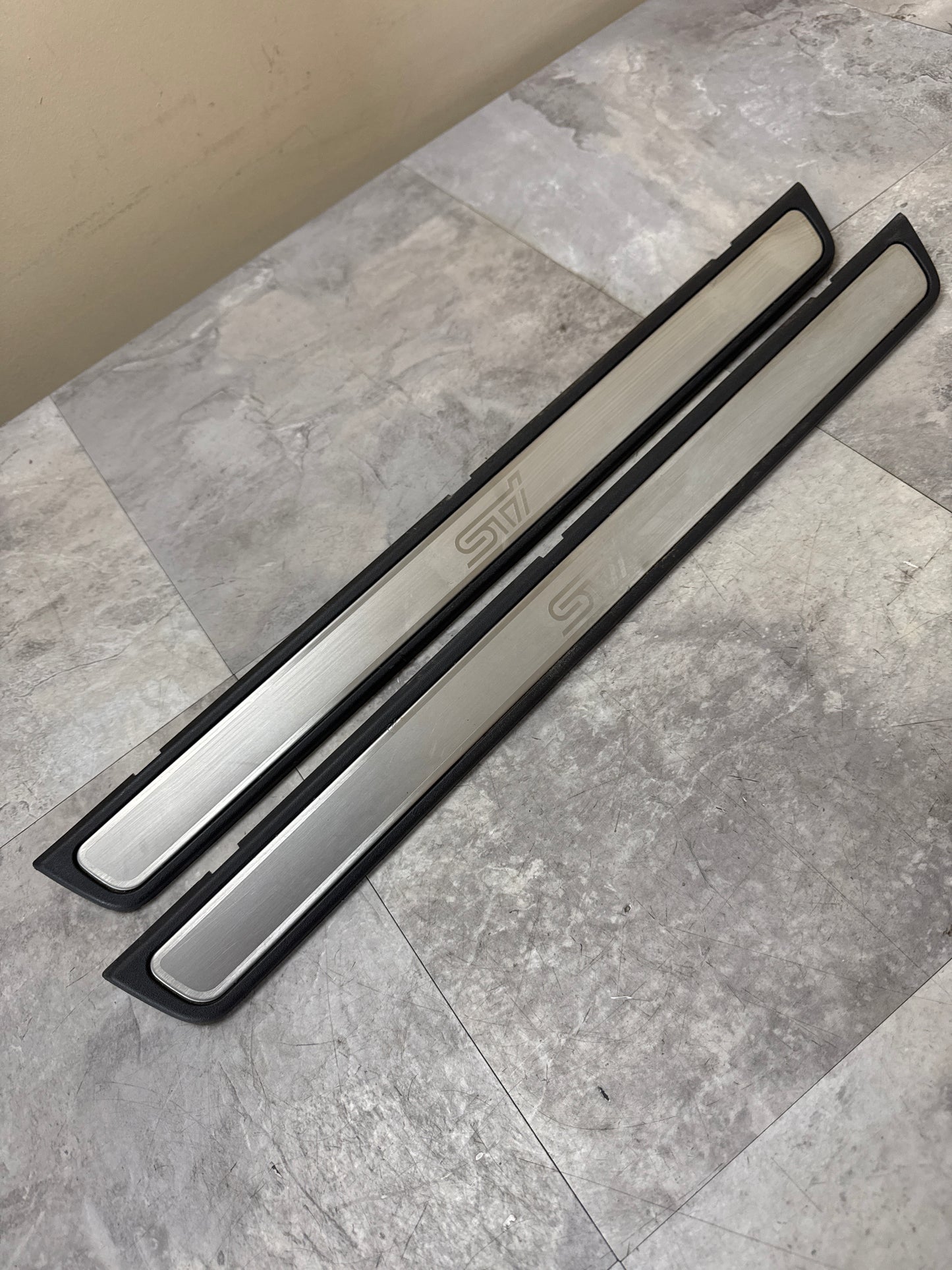 2008-2014 SUBARU WRX & STI HATCH FRONT DOOR SILL KICK PANEL TRIM OEM