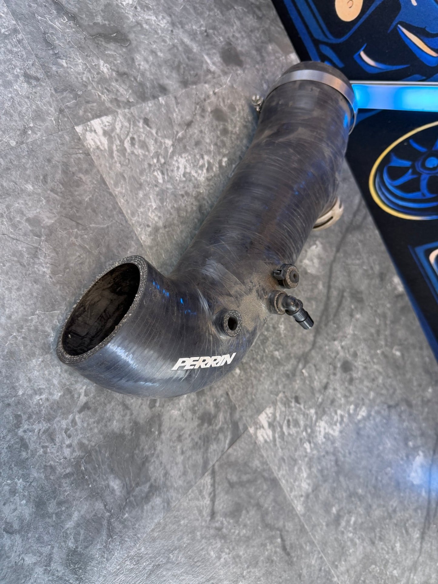 2002-2007 Subaru WRX 2004-2021 Subaru STi Perrin Silicone Turbo Inlet Black 3”