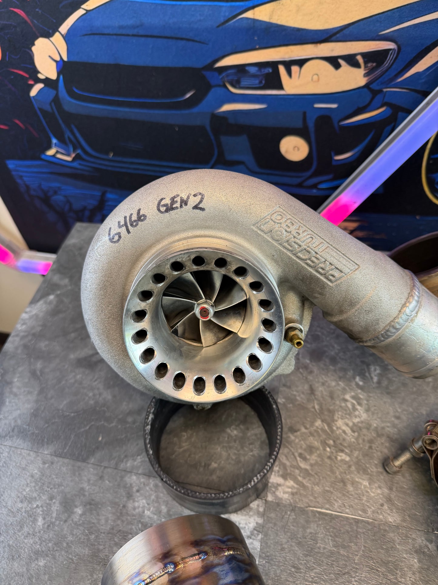 CUSTOM rotated turbo kit ( like ETS ) 08-21 STi 08-14 WRX w: PTE 6466 gen 900 HP & custom pie cut TITANIUM intake SUBARU