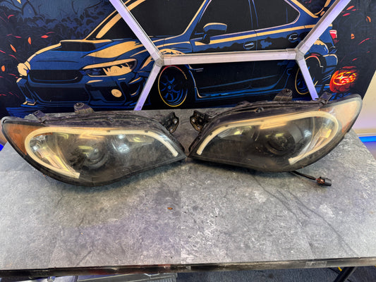 2006-2007 Subaru Impreza WRX OEM Custom Headlights Pair Driver Passenger Side Incomplete