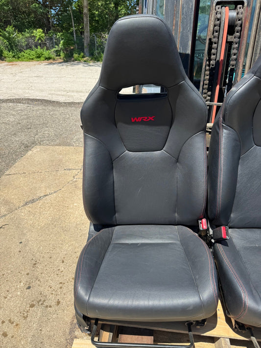 2008-2014 Subaru WRX OEM Seat Set Passenger Driver Front Leather Heated Seats Pair