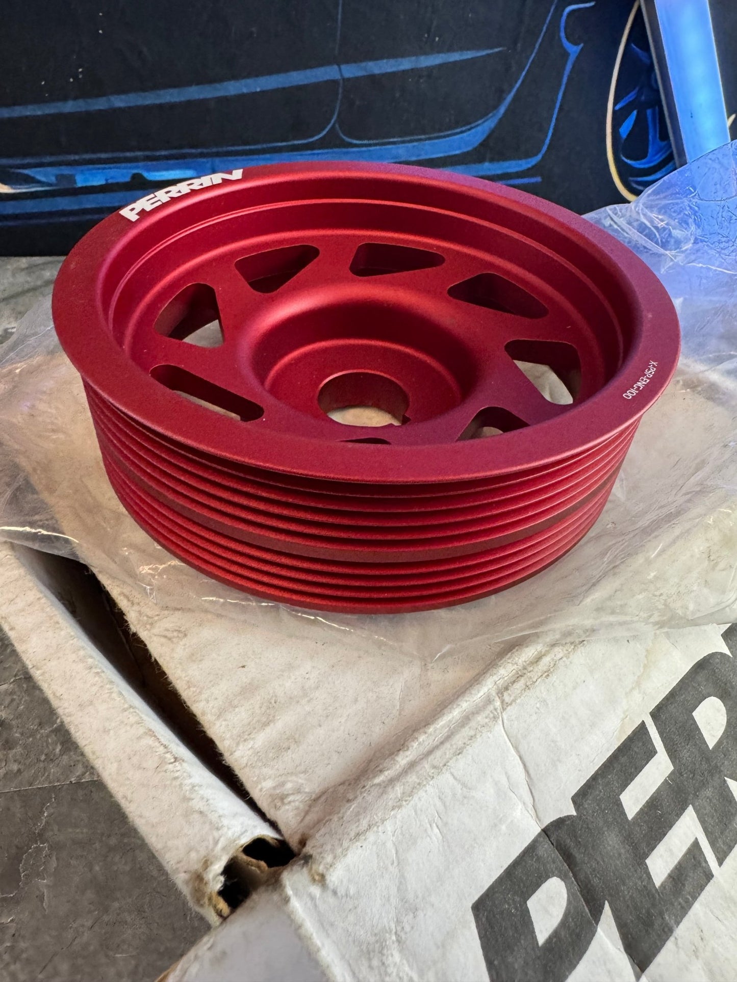 2004-2021 Subaru STi / 2002-2014 Subaru WRX Perrin Light Weight Crank Pulley Red New Open Box