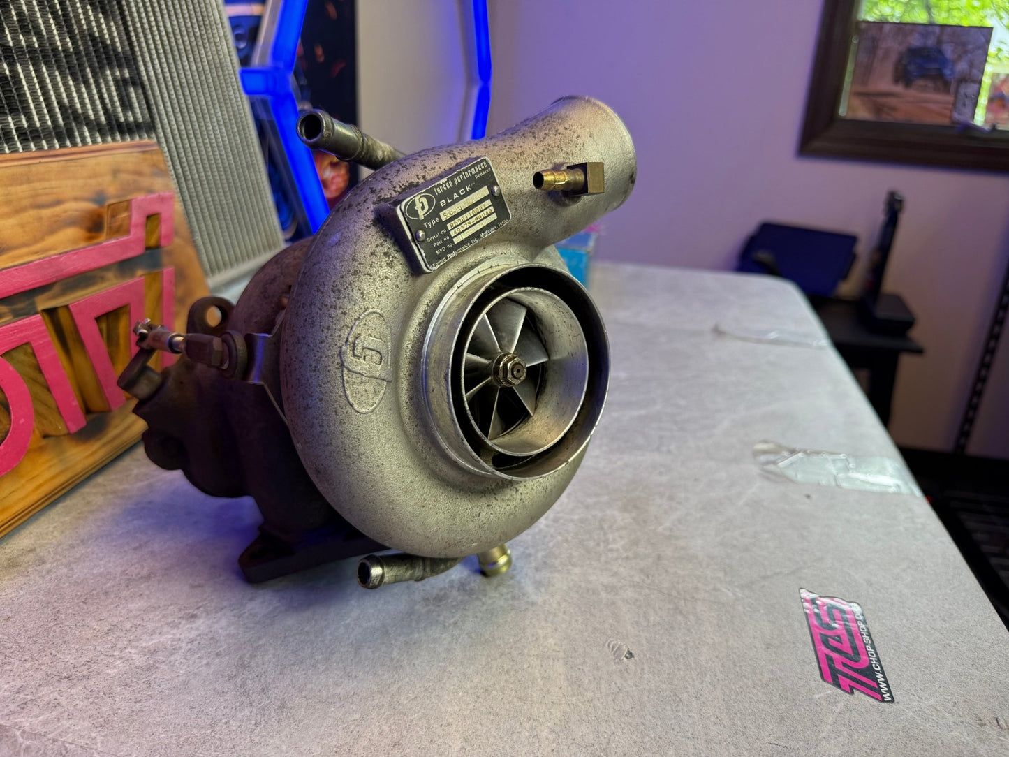 FP “ black “ forced performance stock location turbo for STi & Subaru wrx billet 3” 10cm