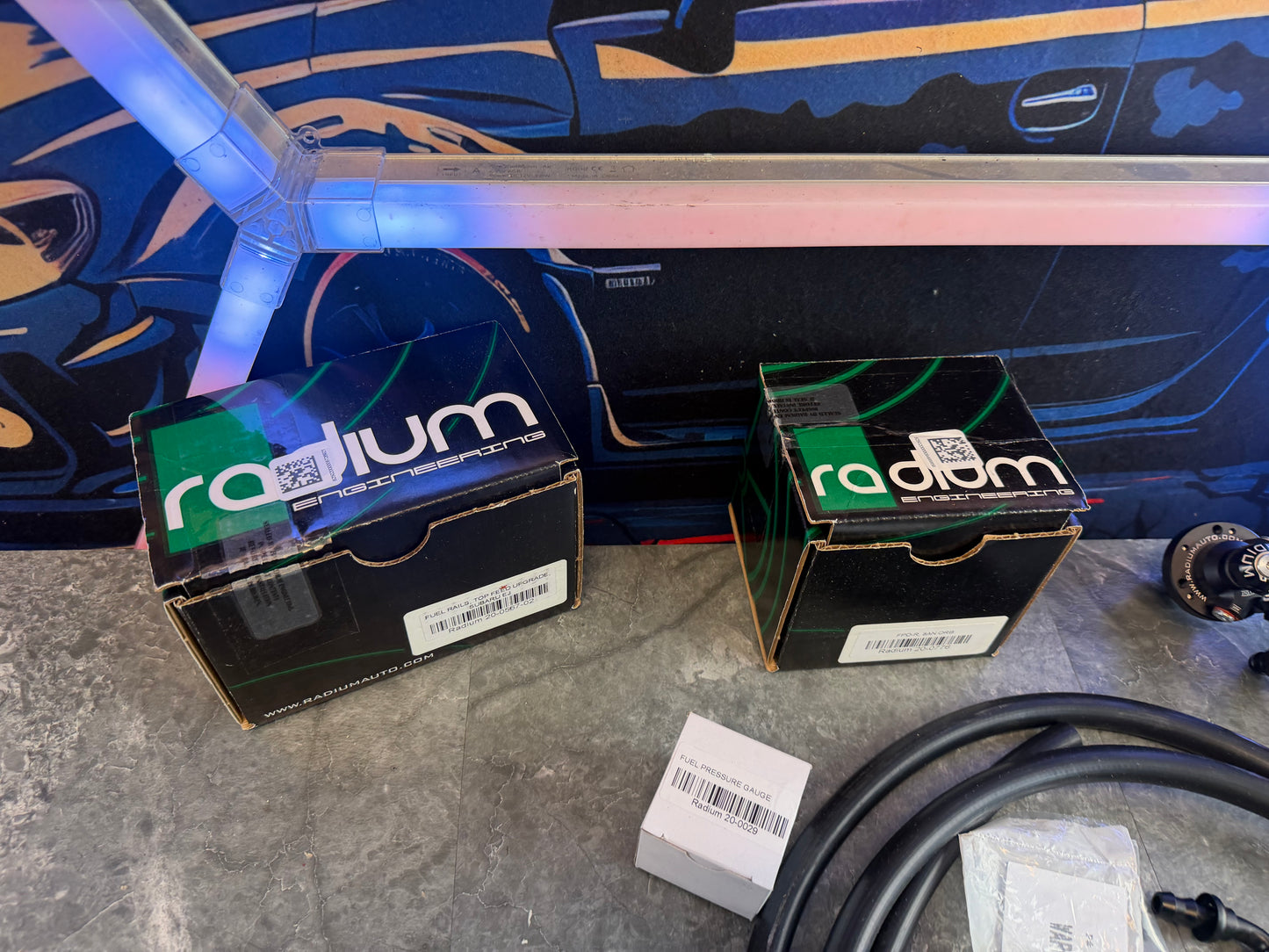 RADIUM ENGINEERING under hood fuel kit for Subaru STi & wrx EJ turbo w/ rails , lines , FPR , FPD & gauge