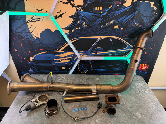 ROTATED turbo kit 08-21 Subaru STi 08-14 wrx w/ pedestal mount T3 w/ v band caress downpipe & cut out