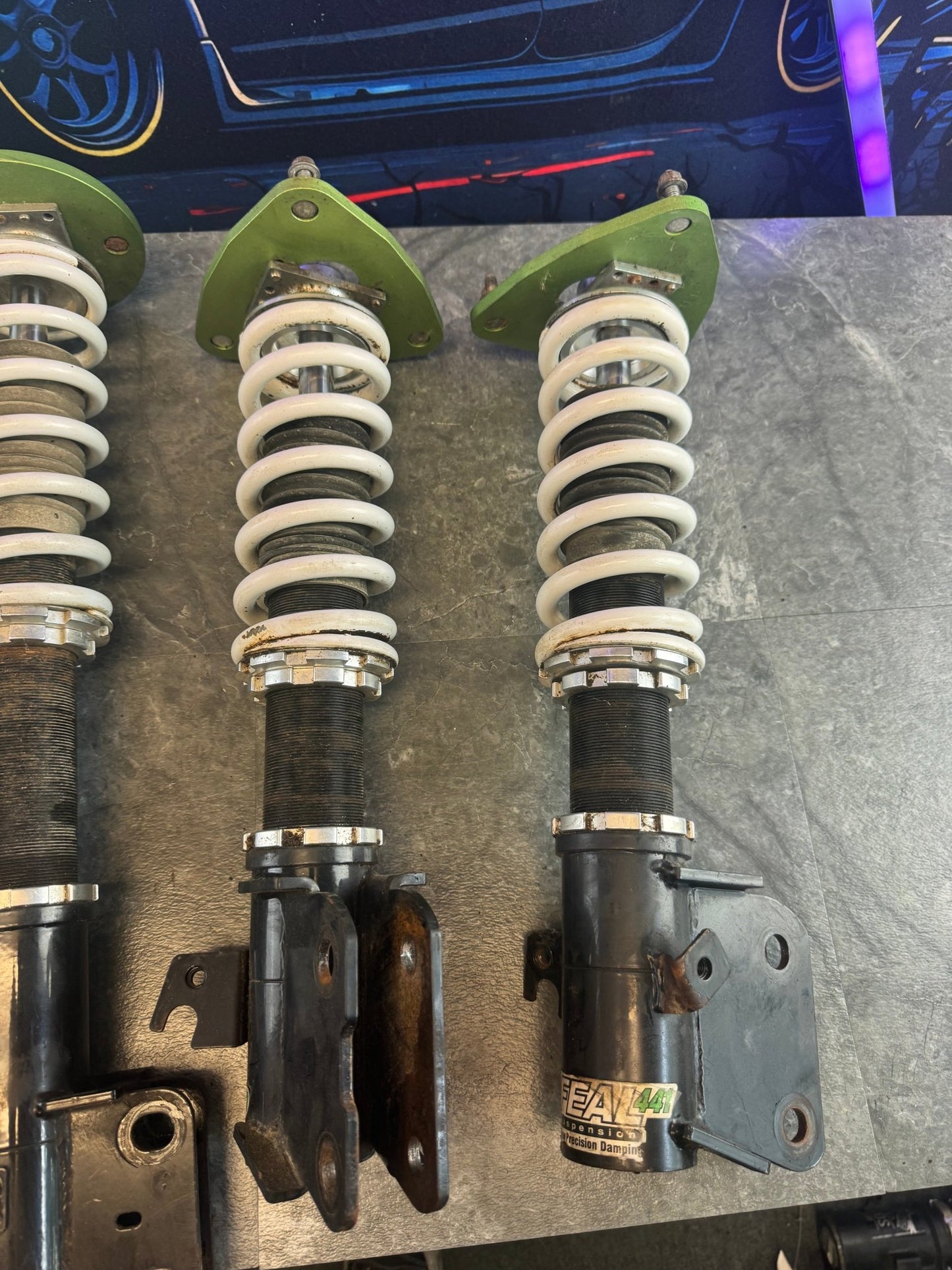 FEAL 441 coilovers coil over suspension 2005 - 2007 Subaru STi front & rear camber plates wrx