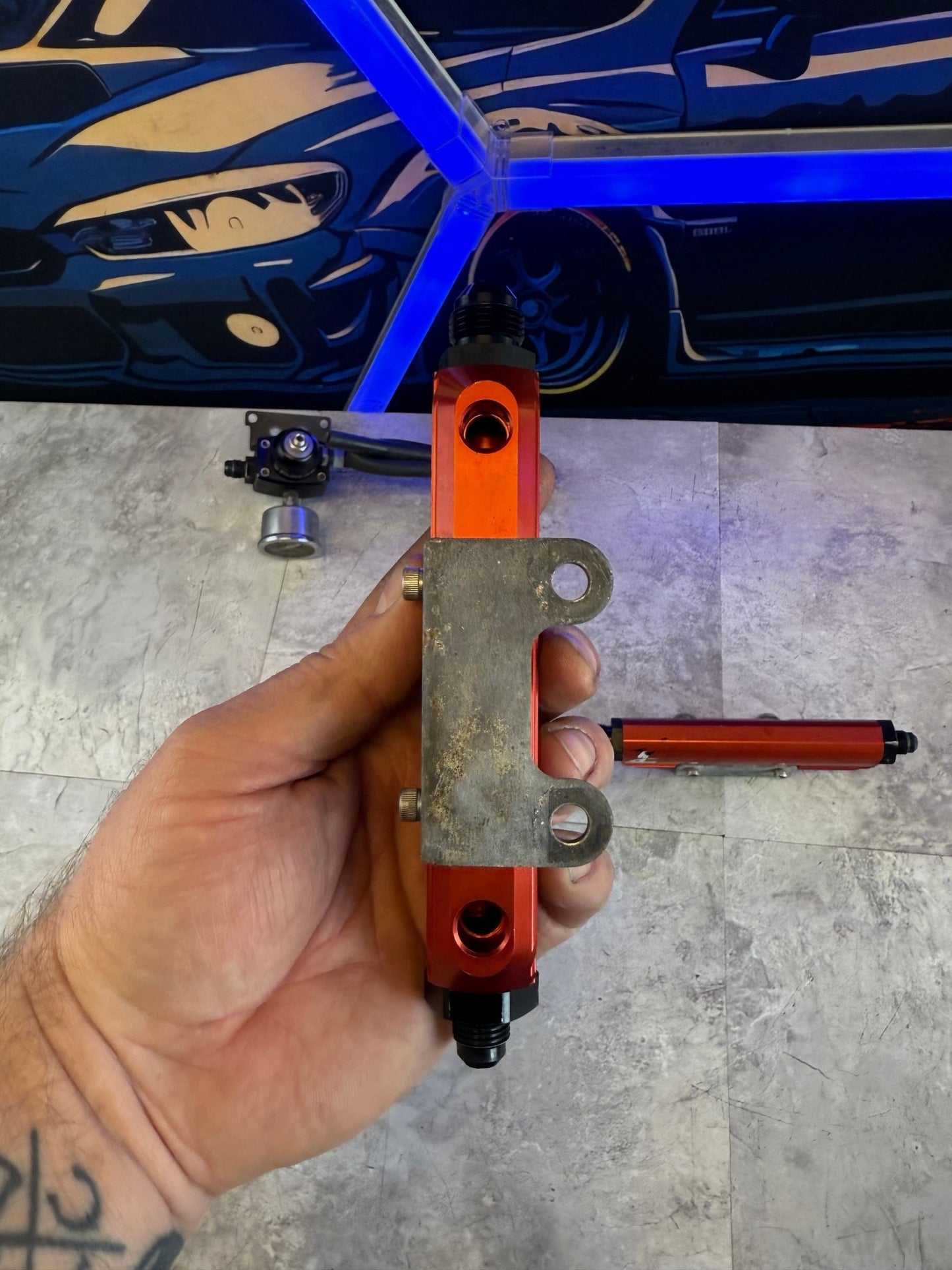 AREOMOTIVE top feed red billet fuel rails SUBARU wrx & STi w/ fittings