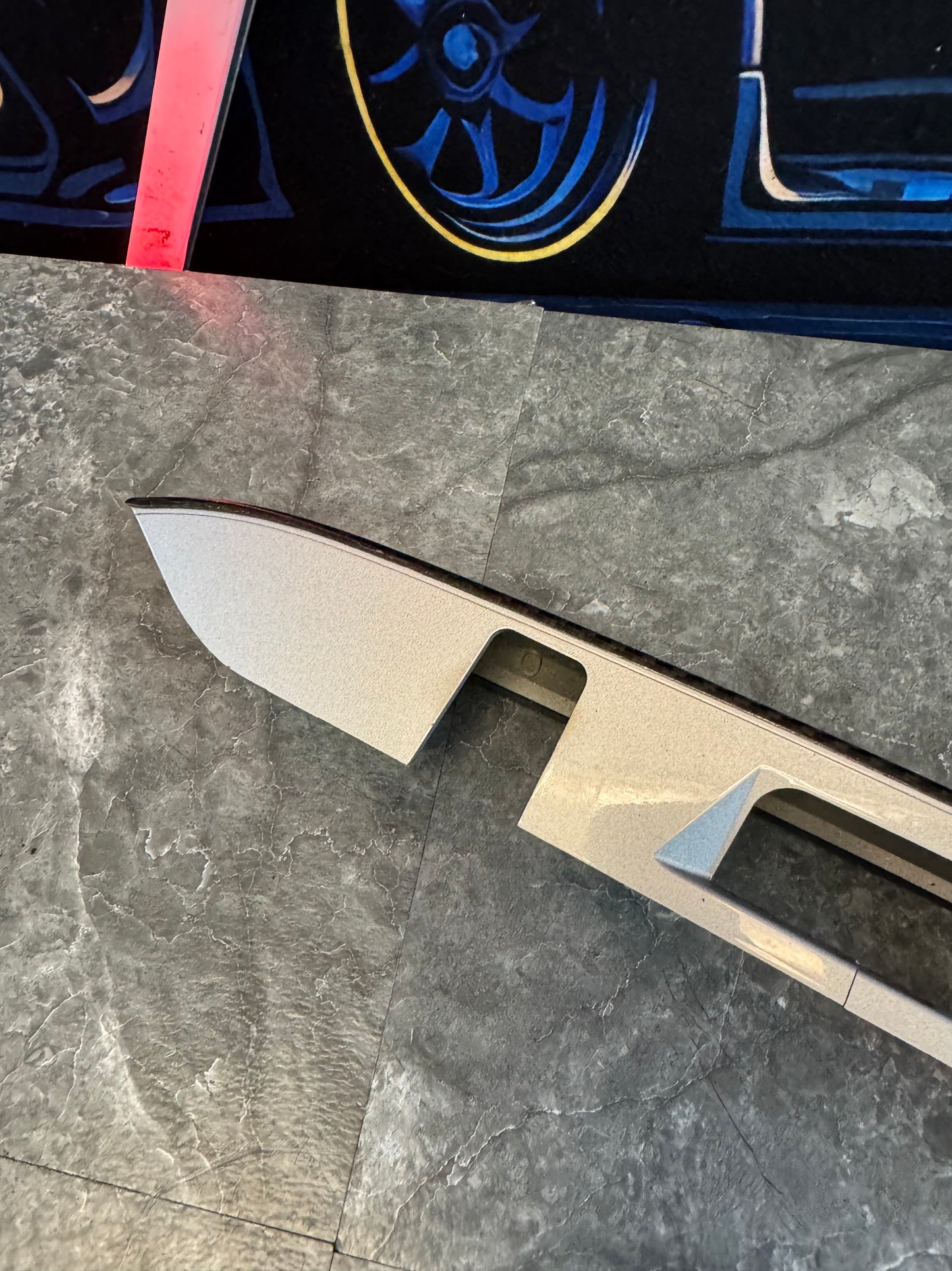 2015-2021 Subaru WRX STi Carbon Fiber Trunk Lid Garnish Trim License Light Panel Silver Underneath