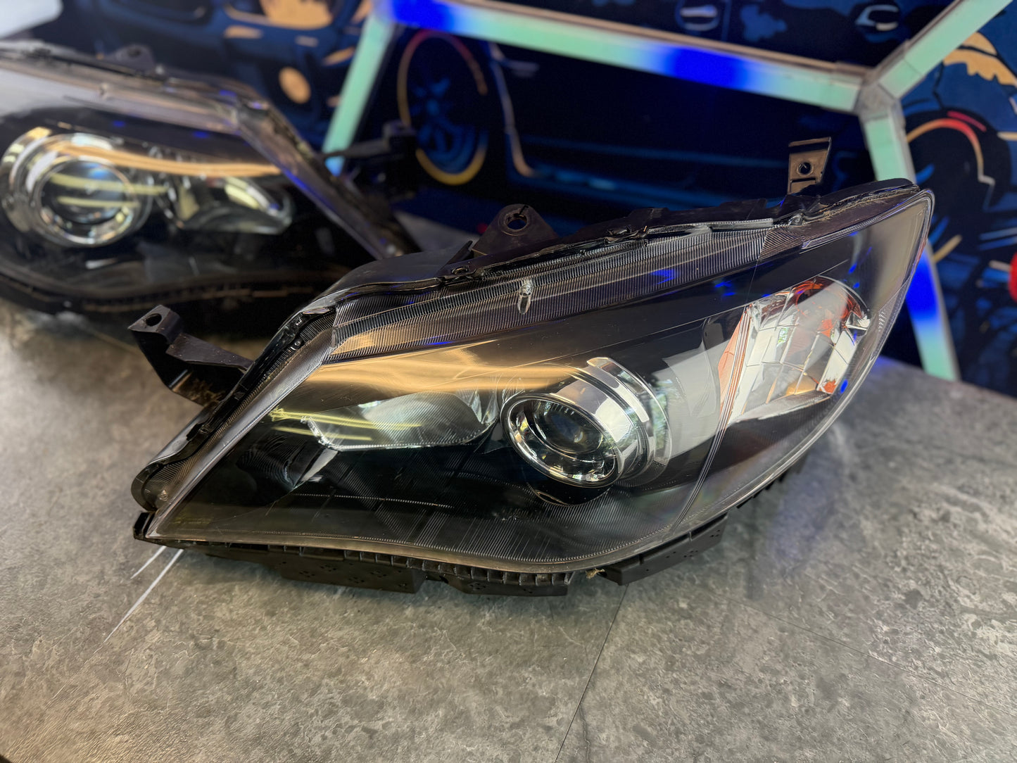 EAGLE EYE aftermarket head lights headlights 2008 Subaru STi halogen pair blacked out