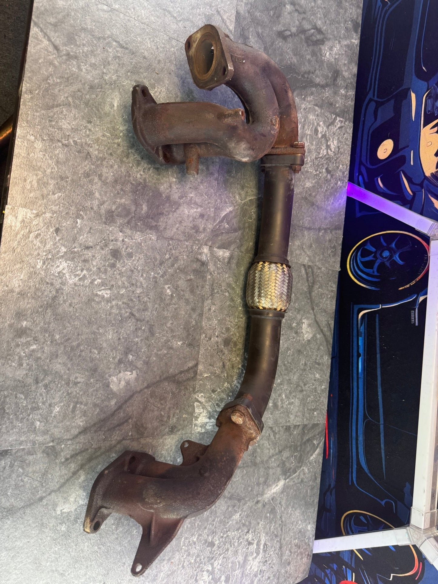 2004-2021 Subaru WRX STi OEM Cast Headers With Grimmspeed Header Crossover Pipe Exhaust