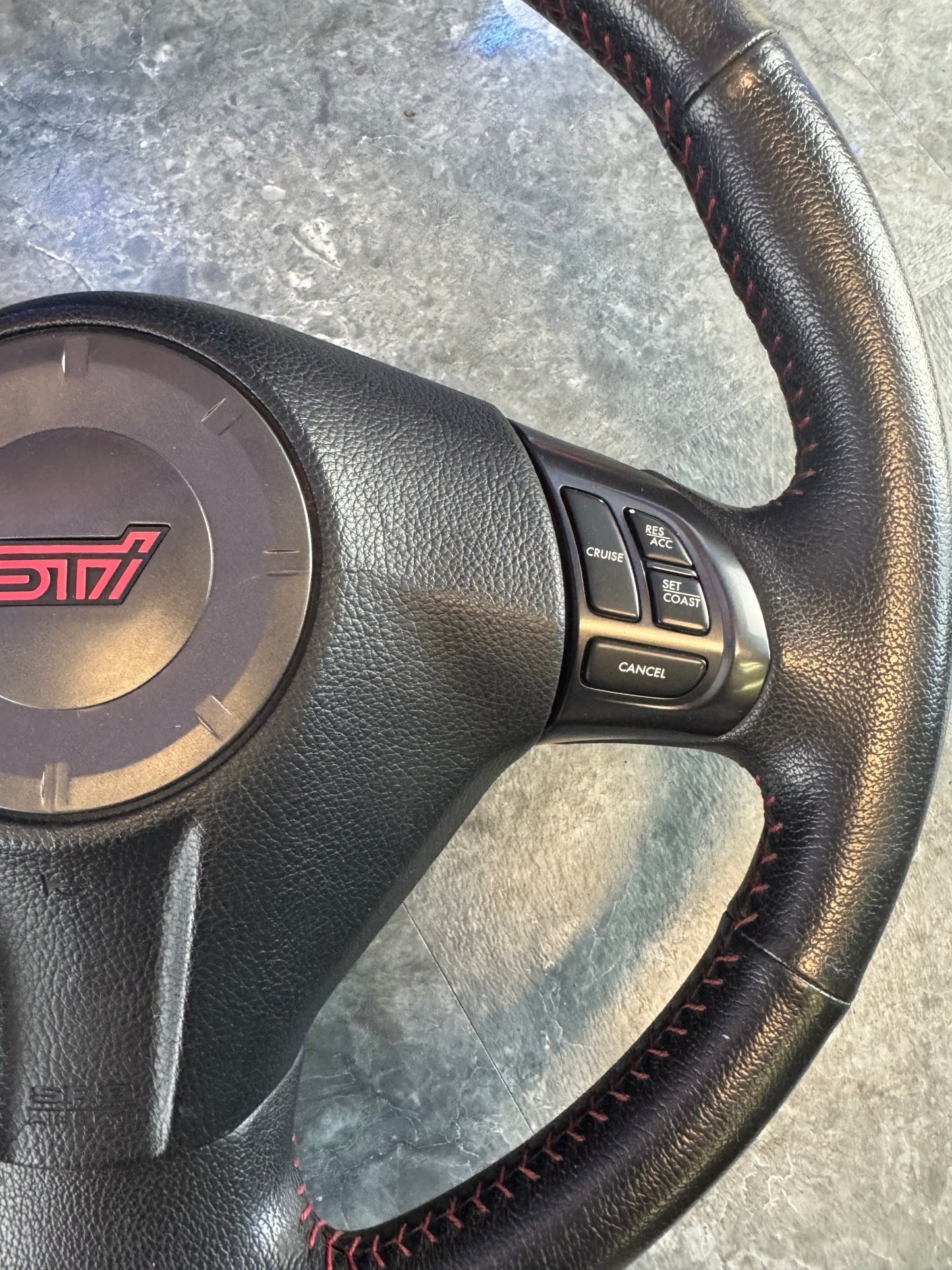 2008-2014 Subaru WRX STi OEM Steering Wheel And Airbag Assembly Rare Black Accenting