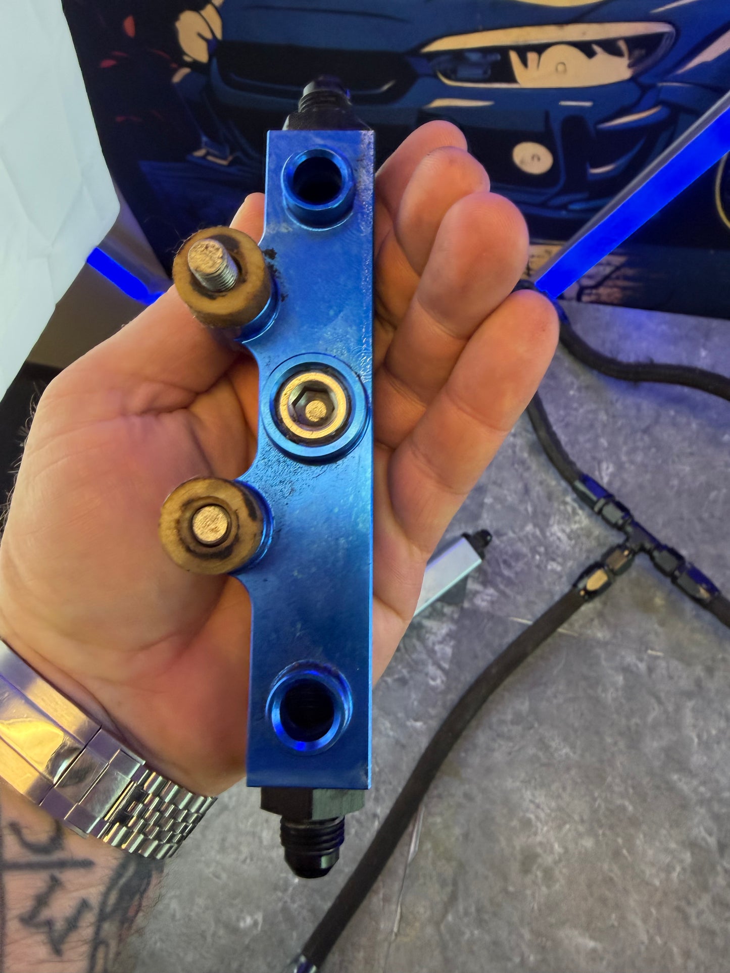 Torque solutions billet top feed fuel rails for Subaru STi & wrx w/ lines and areomotive a 1000 fuel pressure regulator