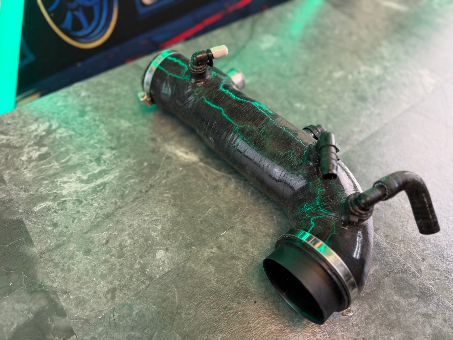 PERRIN v2 black silicone turbo inlet Subaru STi ej257 2.5”