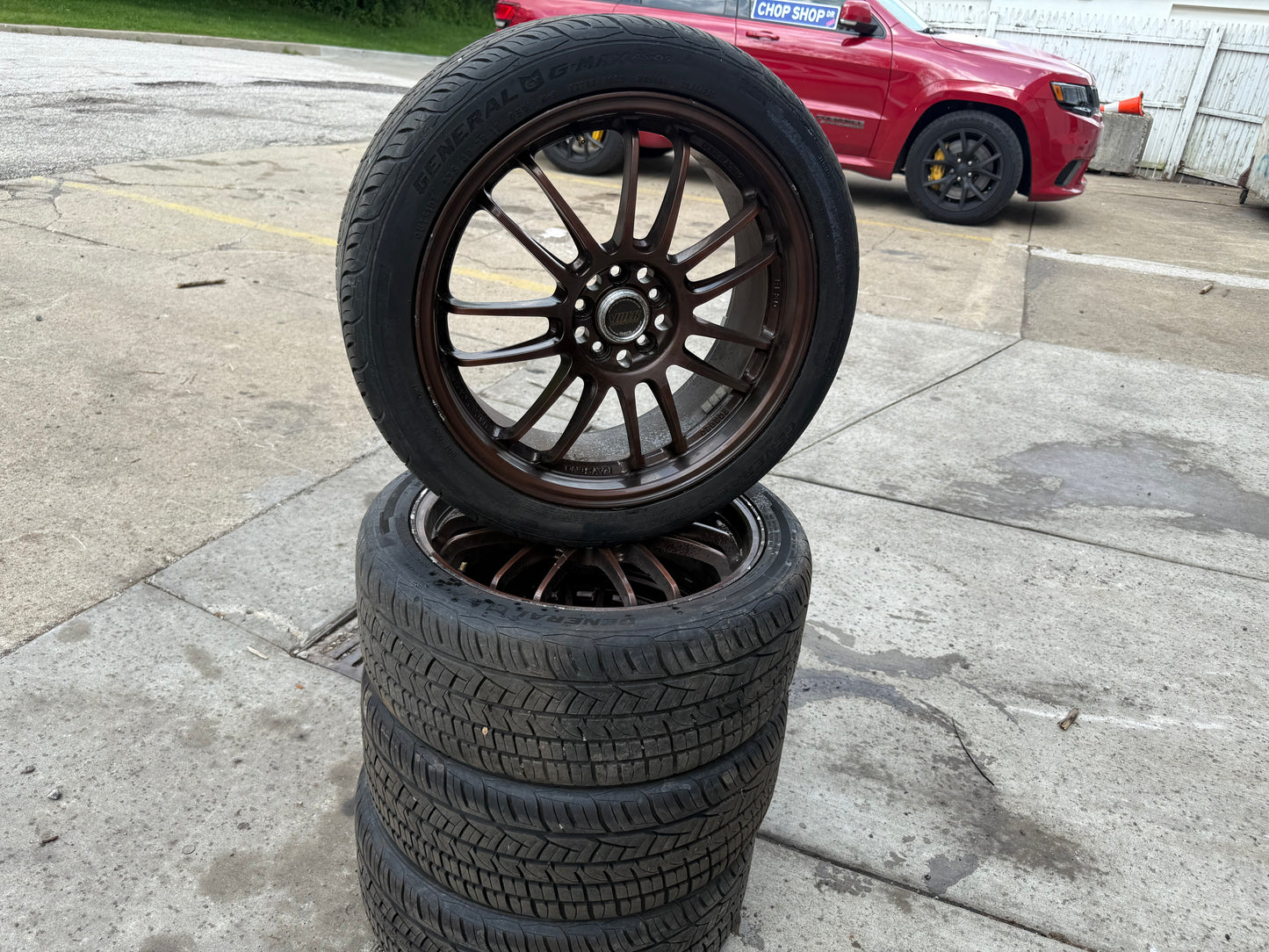 JDM RAYS WHEELS VOLKS RACING VR SUBARU STI 2004 WRX 2002-2007 5x100 18 x 7.5 +50 RIMS w/ 234/45zr18 TIRES