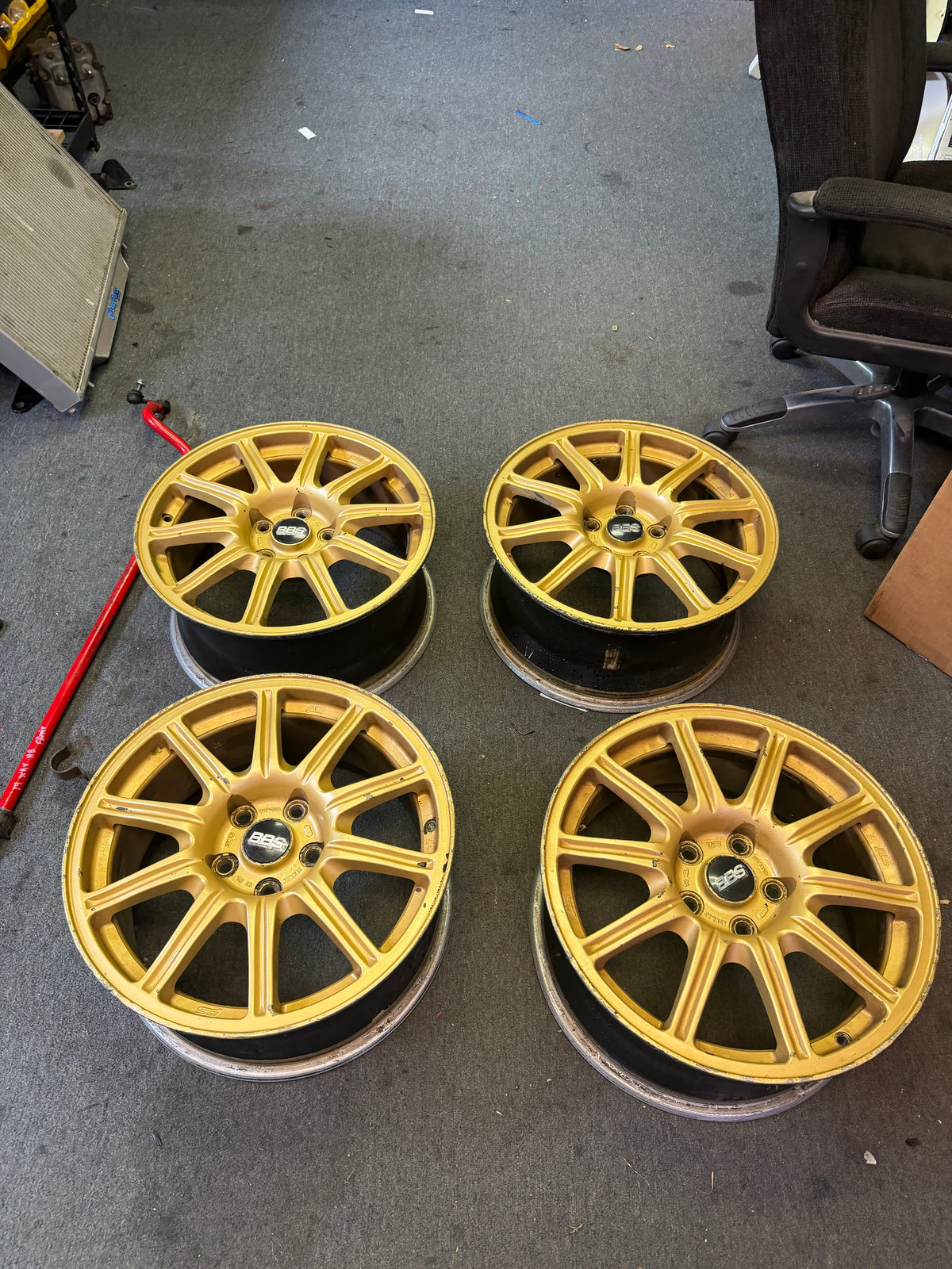 OEM Subaru STi gold BBS forged wheels 2005 -2007 Subaru STi 17x8 +53 5x114