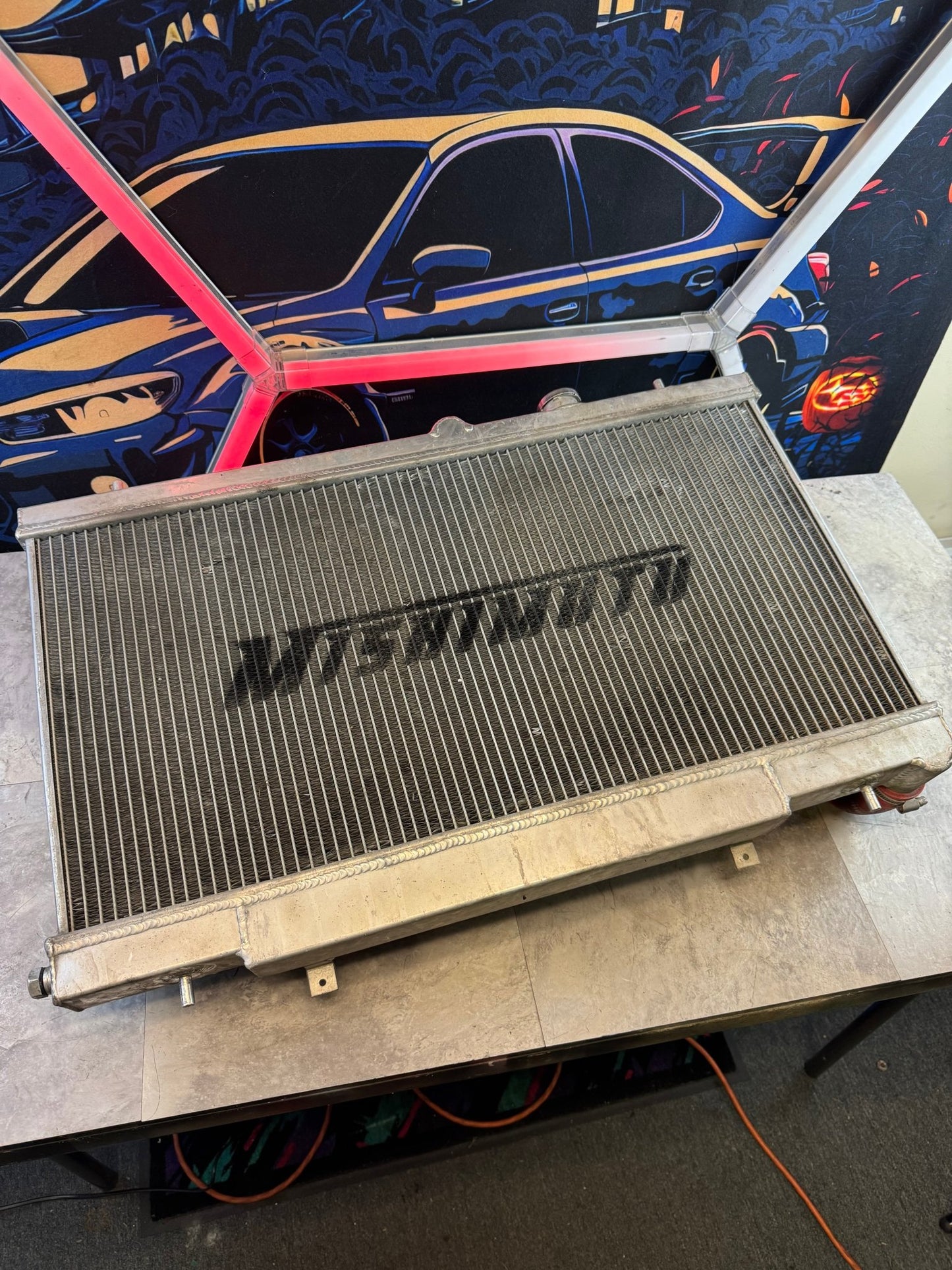 Mishimoto All Aluminum Radiator With Fans And Mishimoto Red Hoses For Subaru 08-14 WRX / 08+ STi