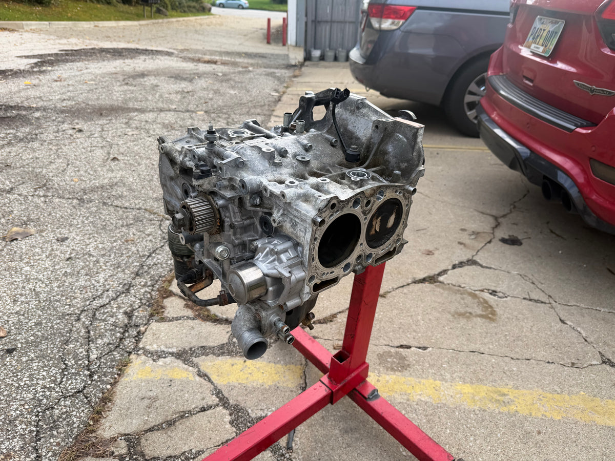 IAG STAGE 3 TUFF short block USED closed deck ej257 99.75 MM forged , I beam rods , arp rod bolts , nitrate crank , 1/2” drilled , ARP 1/2” studs included
