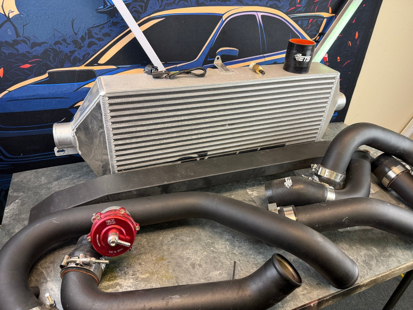 ETS fmic kit front mount intercooler kit 15-21 Subaru STi VA ( rotated ) I wire speed density & tial BOV