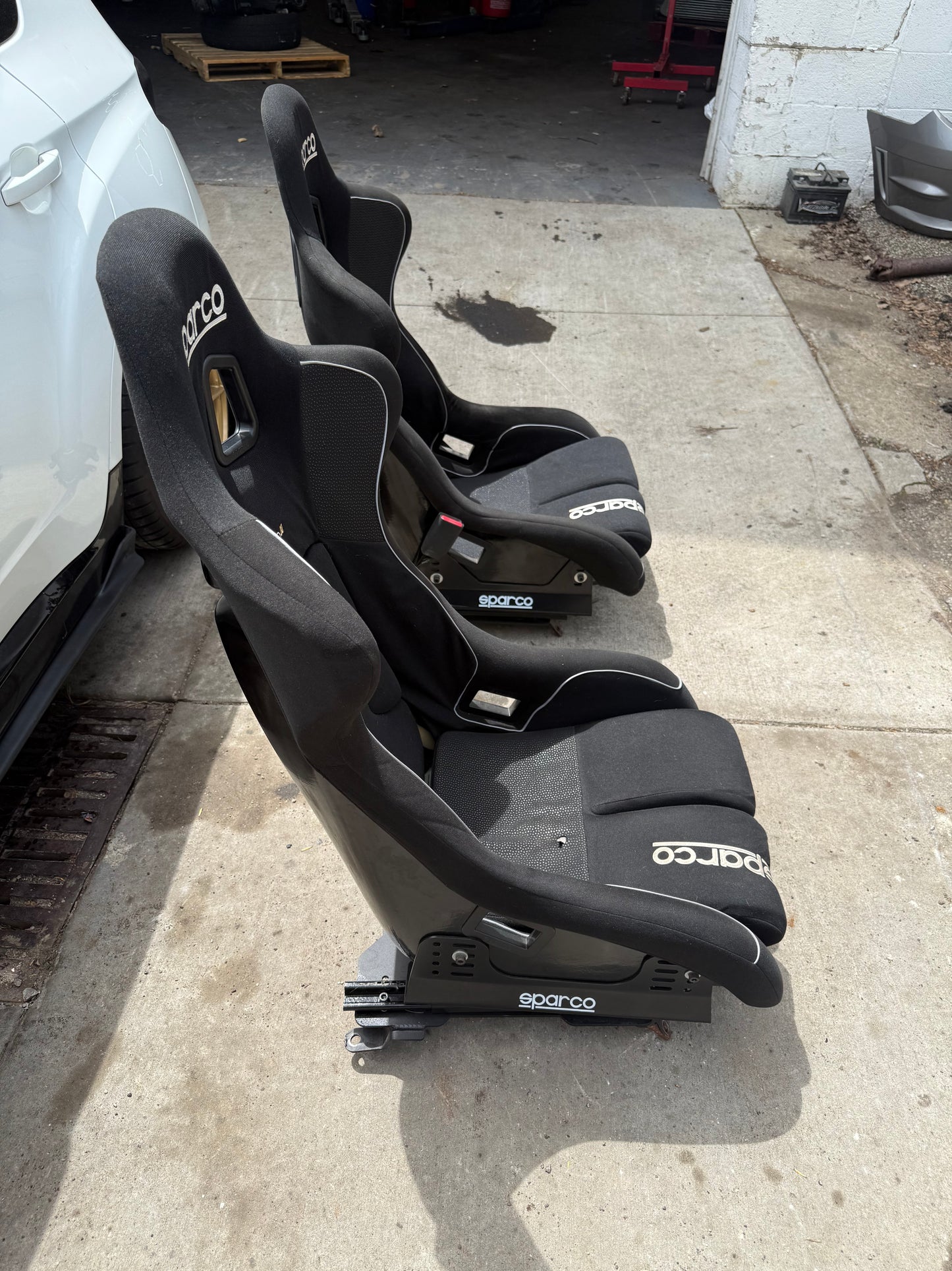 SPARCO EVO 2 racing bucket seats 2008-2014 WRX & Subaru STi Impreza 08-14 w/ side mounts & sparco sliders