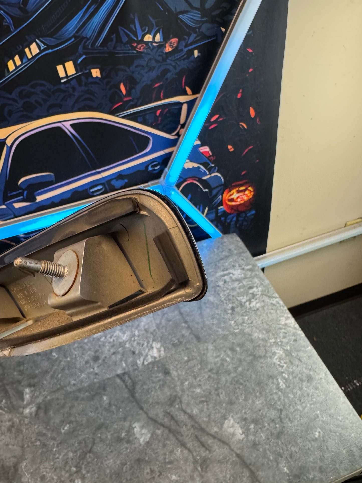 2015-2021 Subaru WRX STi Carbon Fiber Trunk Lid Garnish Trim License Light Panel Silver Underneath