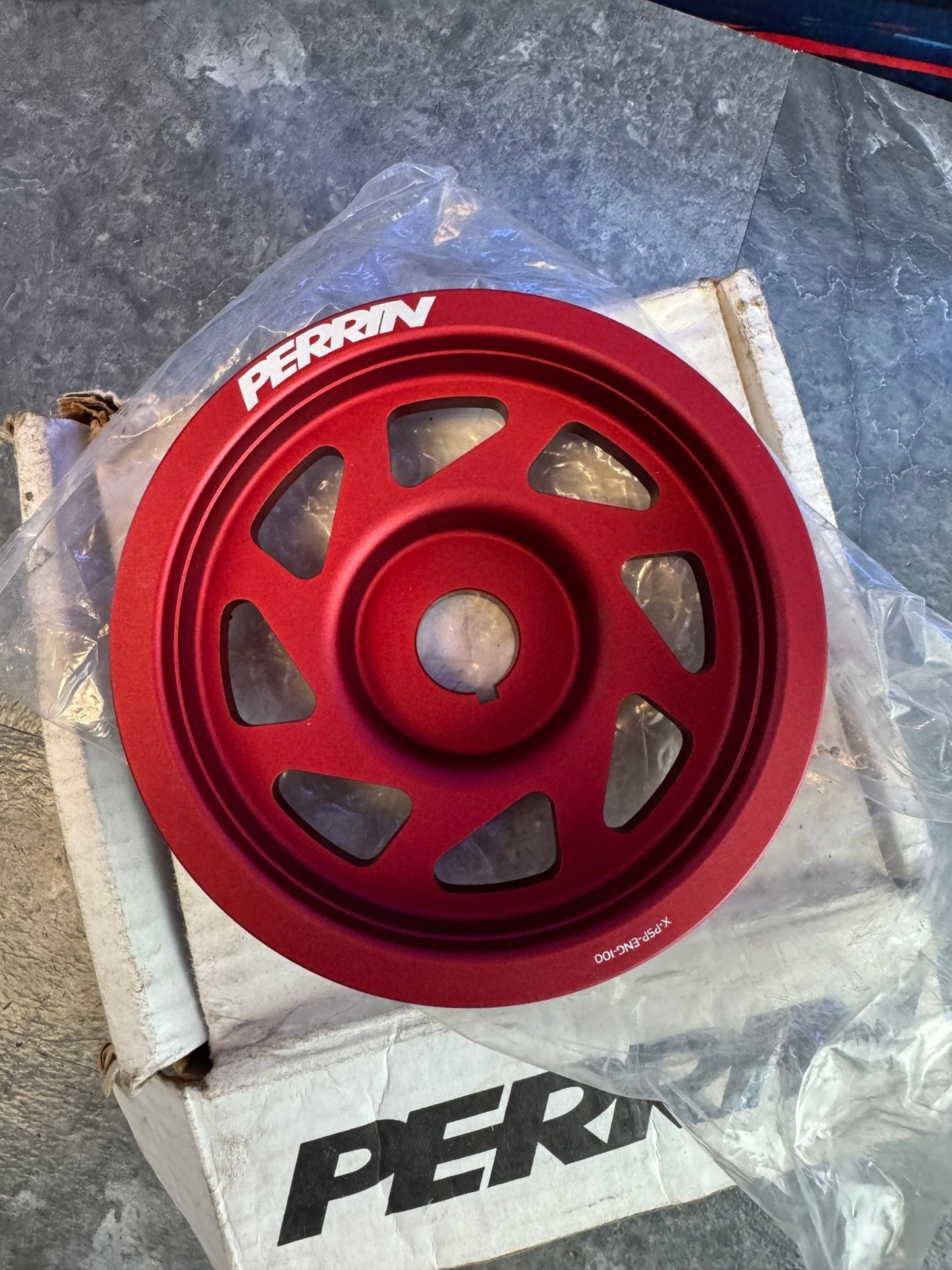 2004-2021 Subaru STi / 2002-2014 Subaru WRX Perrin Light Weight Crank Pulley Red New Open Box