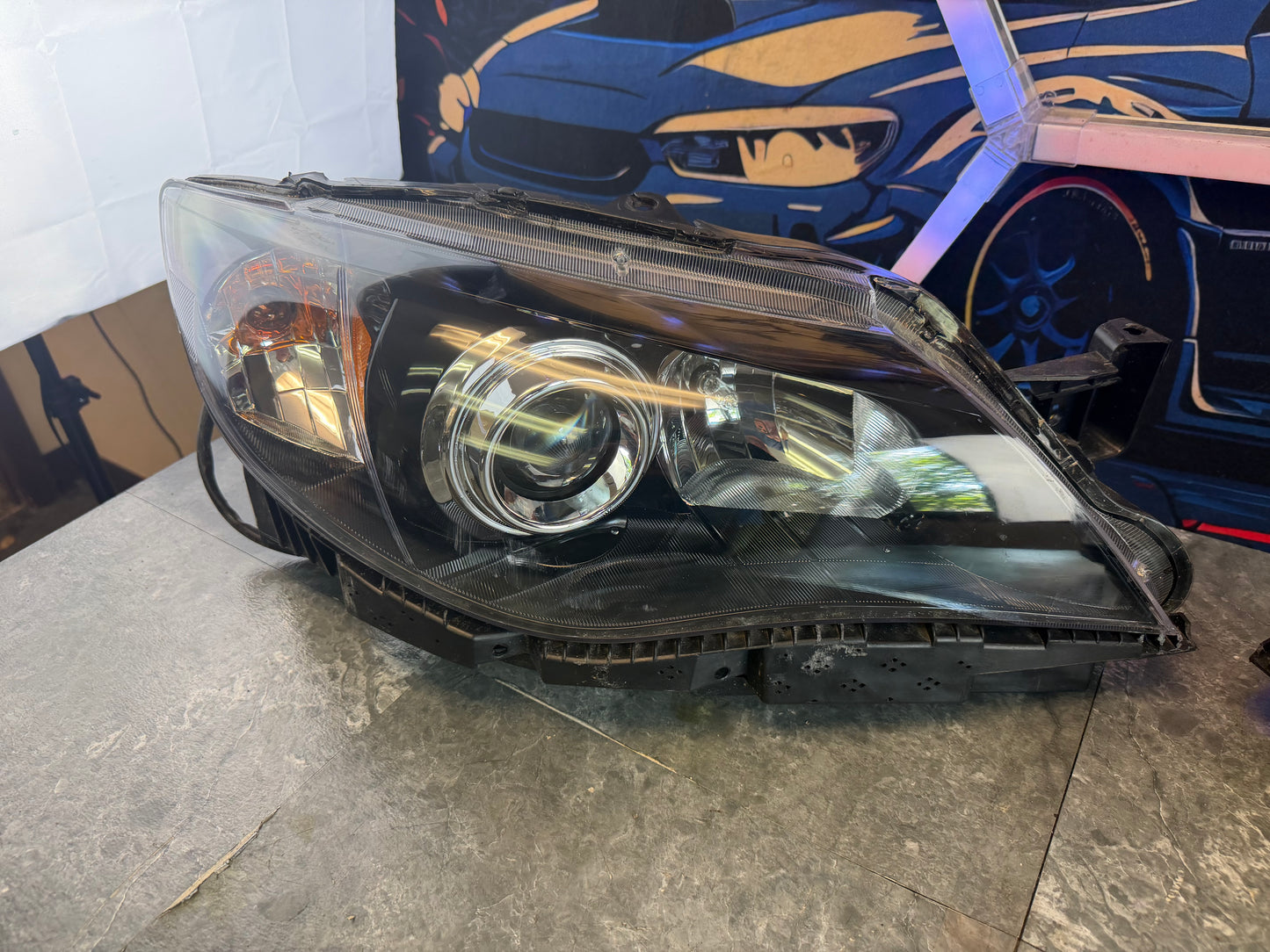 EAGLE EYE aftermarket head lights headlights 2008 Subaru STi halogen pair blacked out