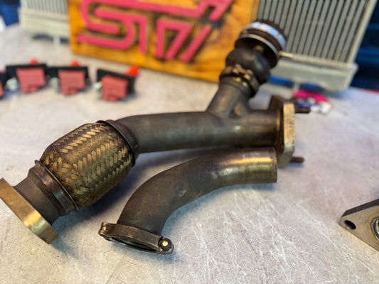 GRIMMSPEED external wastegate kit w/ 2 bolt up pipe & turbo smart 40 mm comp gate & screamer pipe Subaru wrx & STi