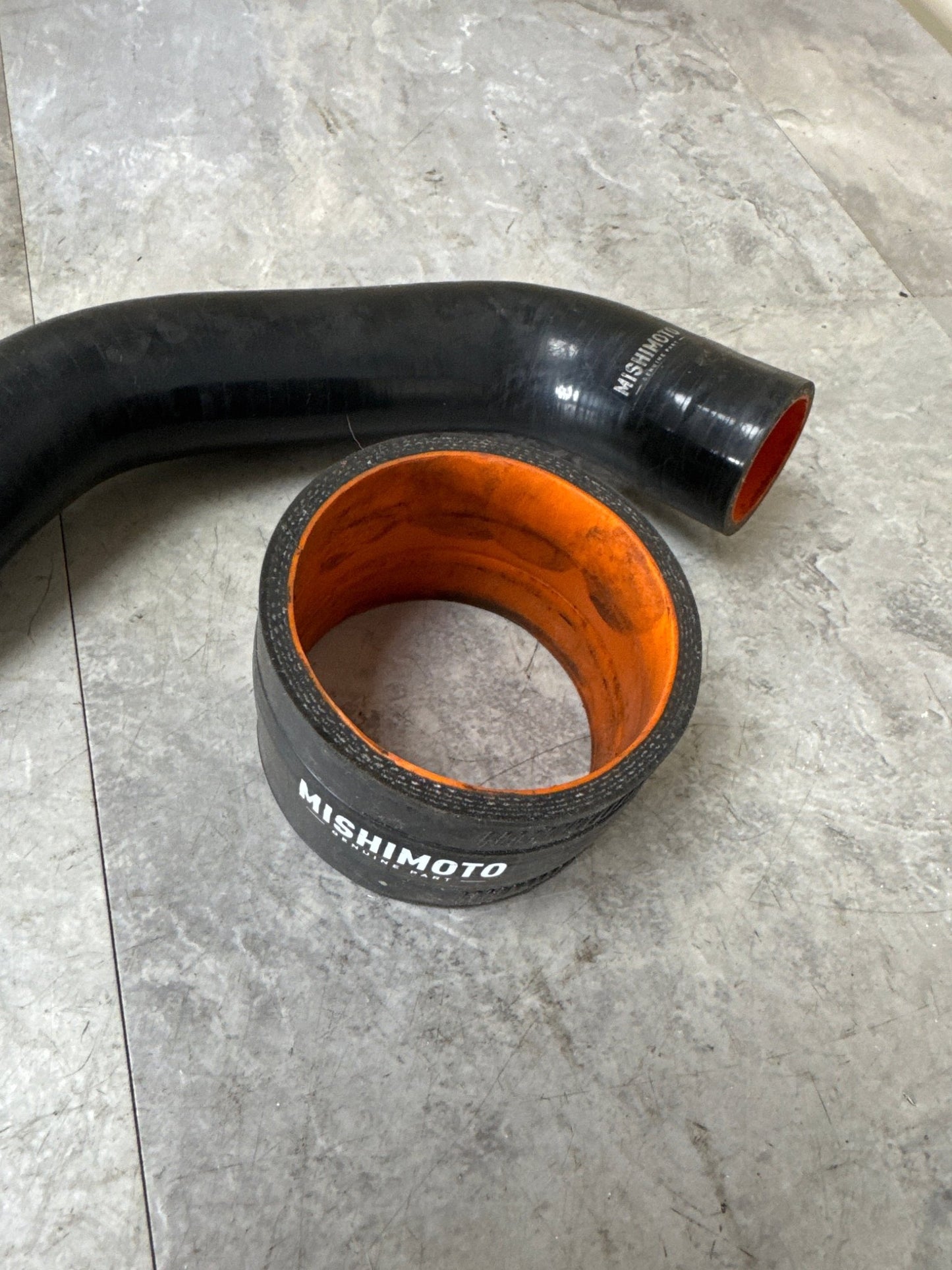 Black MISHIMOTO INCOMPLETE Silicone Intercooler Hoses for Subaru Impreza WRX 2001-2005