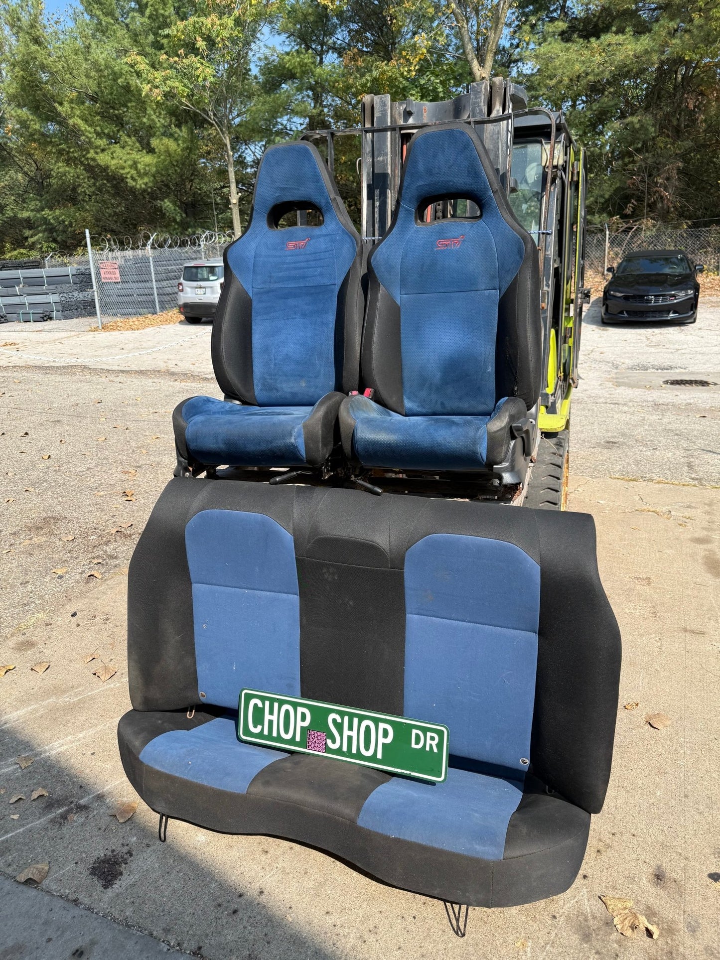 2004 Subaru STi oem alcantara blue front and rear seats 2002-2007 wrx & Impreza