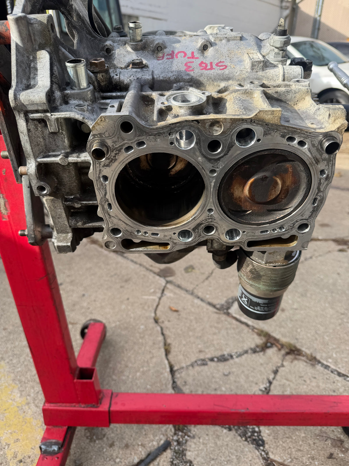 IAG STAGE 3 TUFF short block USED closed deck ej257 99.75 MM forged , I beam rods , arp rod bolts , nitrate crank , 1/2” drilled , ARP 1/2” studs included