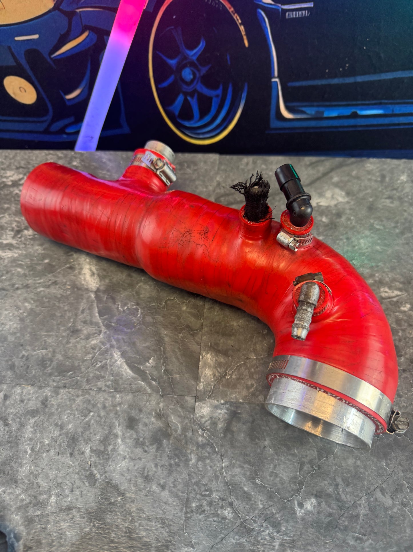 2002-2007 Subaru WRX 2004-2021 Subaru STi Aftermarket Red Silicone Turbo Inlet Red