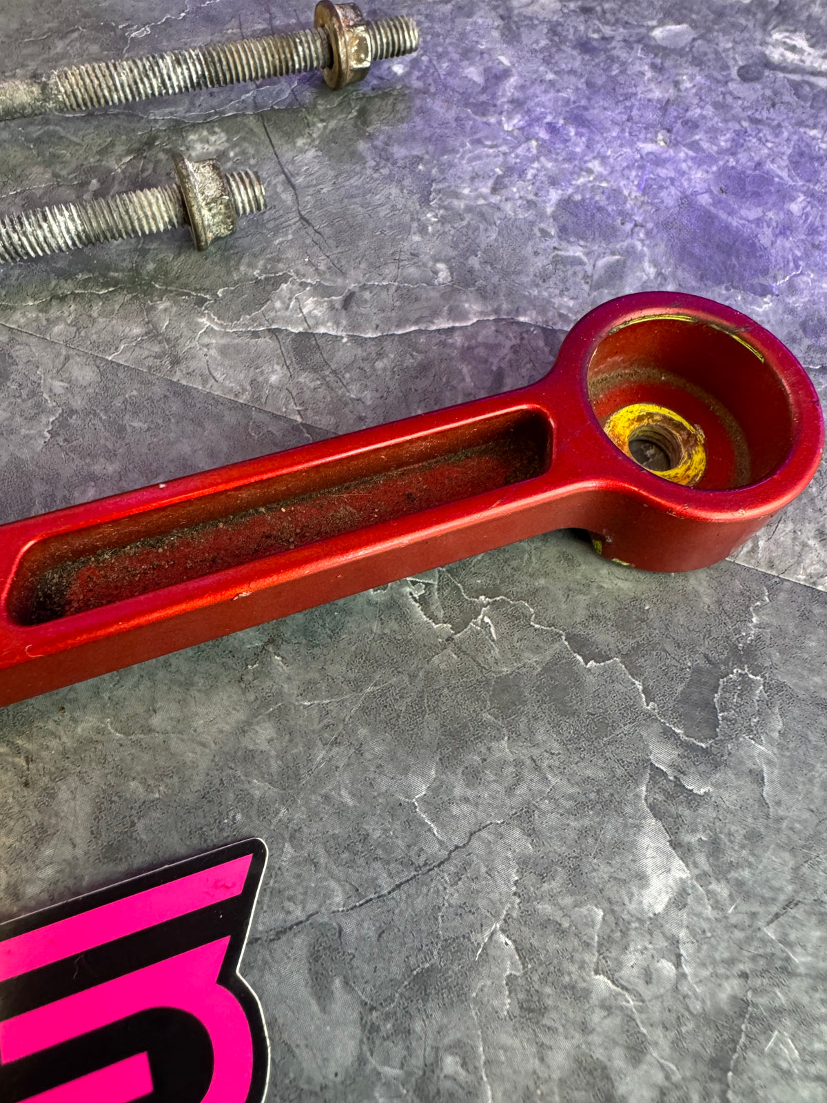 2004-2021 Subaru Impreza WRX STi Aftermarket Billet Aluminum Battery Tiedown Hold Down Red