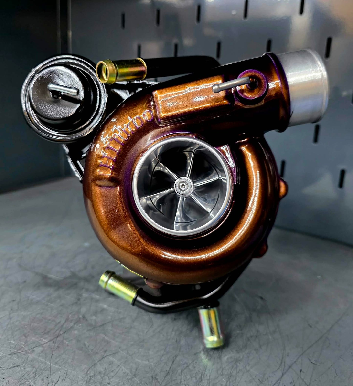 CUSTOM HCFI ball bearing converted VF 48 Subaru STi & wrx w/ billet compressor wheel & BEAUTIFUL powder coat