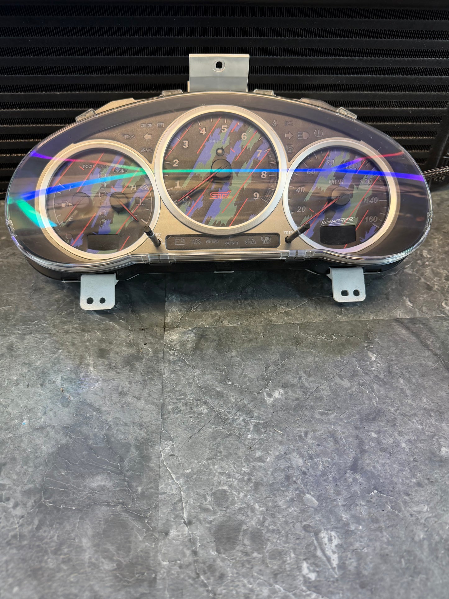 Subaru STi gauge cluster oem 2004 w/ HKS oil slick over lay DCCD 6 speed swap 84k miles