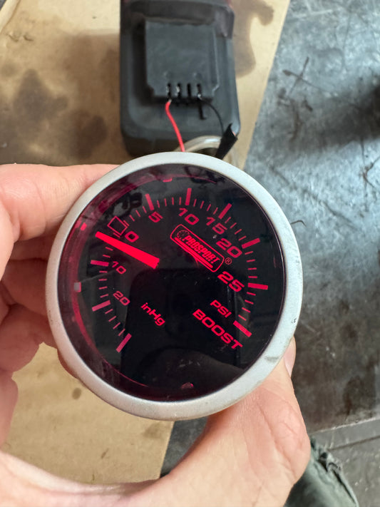Prosport Boost Gauge -30/+30 PSI Boost Gauge Tested With Hose 52MM