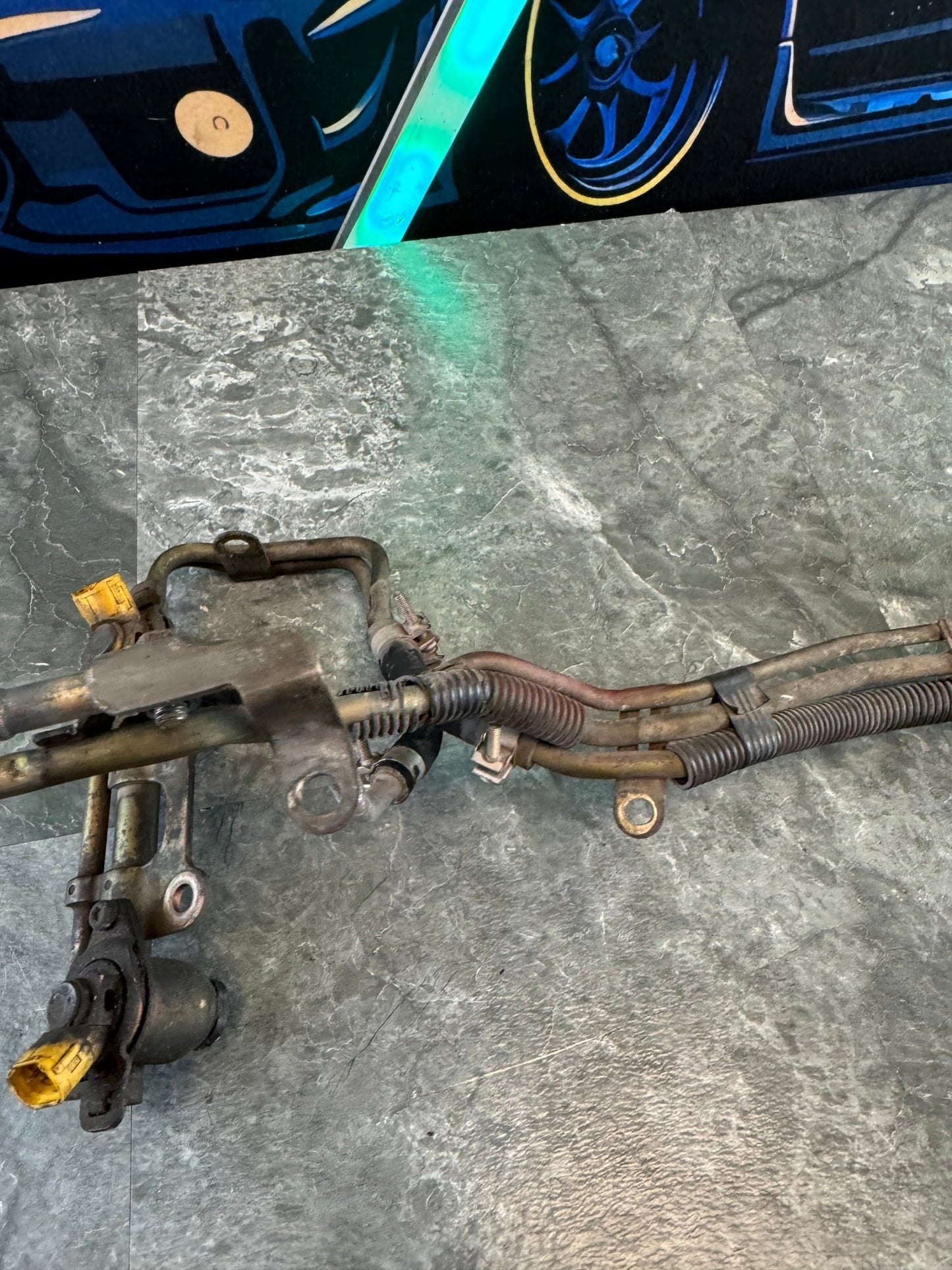 2004-2007 Subaru WRX STi OEM Under Manifold Fuel Lines And Rails With Side Feed Injectors